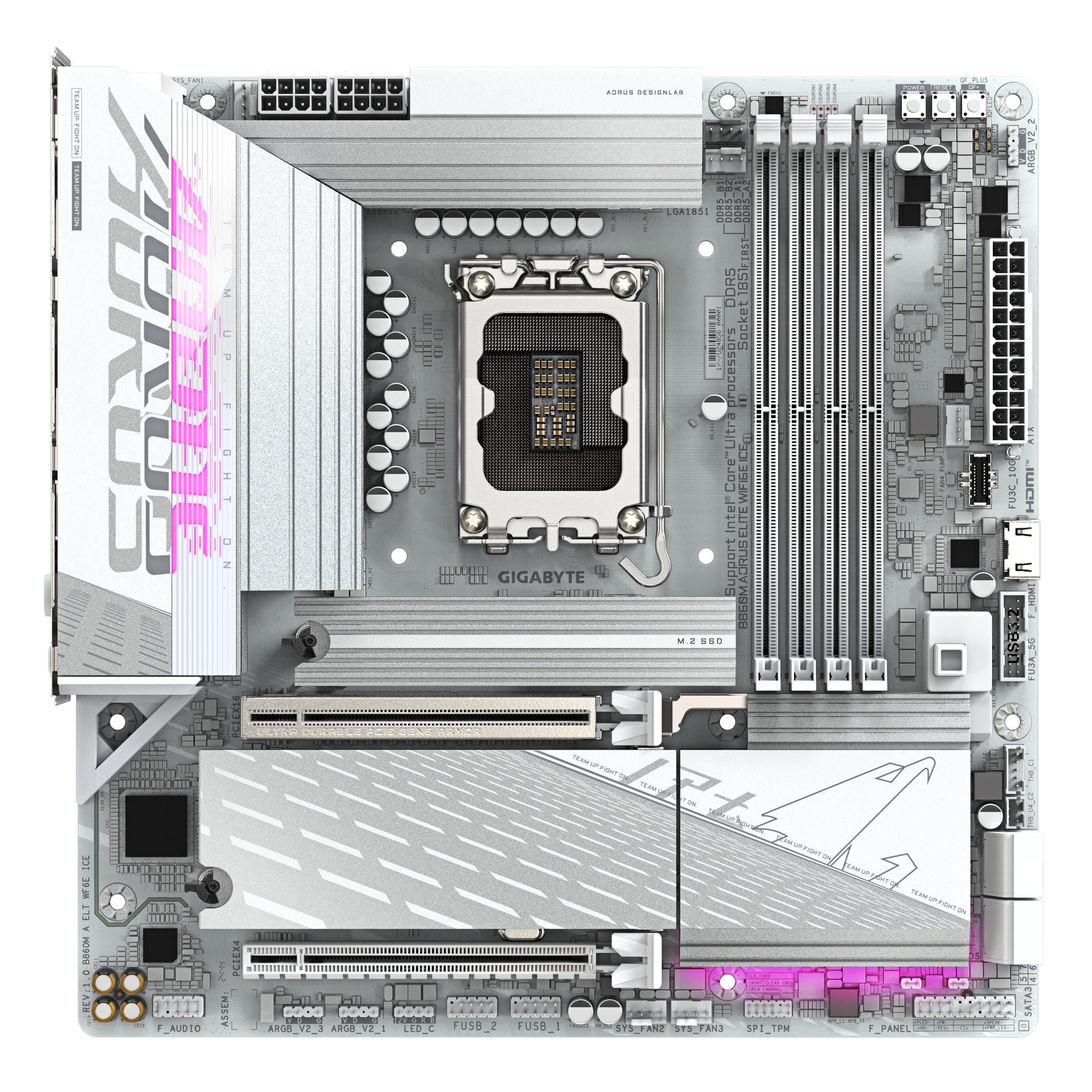 Gigabyte AORUS B860M ELITE WIFI6E ICE - Motherboard - micro ATX - LGA1851 Sockel - AMD B850 Chipsatz - USB4, USB-C 3.2 Gen2, USB 3.2 Gen 2, USB 3.2 Gen 1 - Bluetooth, Wi-Fi 6E, 2.5 Gigabit LAN - Onboard-Grafik (CPU erforderlich)