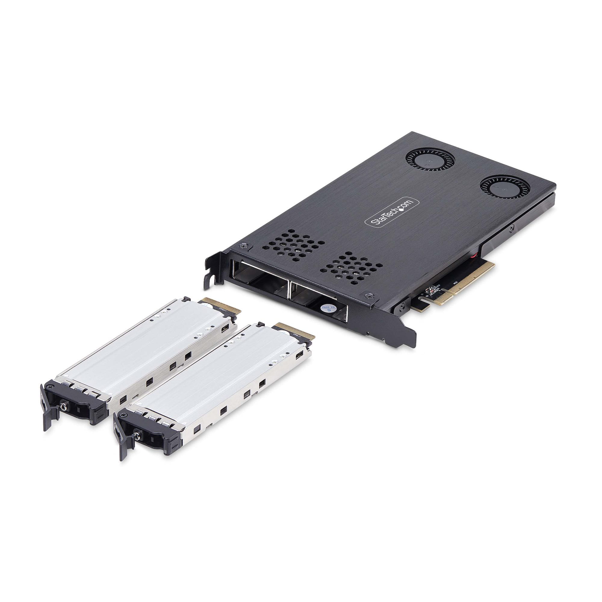 StarTech.com Dual-Bay M.2 NVMe SSD Removable Mobile Rack for PCIe x8 Slot - Schnittstellenadapter - M.2 - M.2 NVMe Card / PCIe (NVMe)