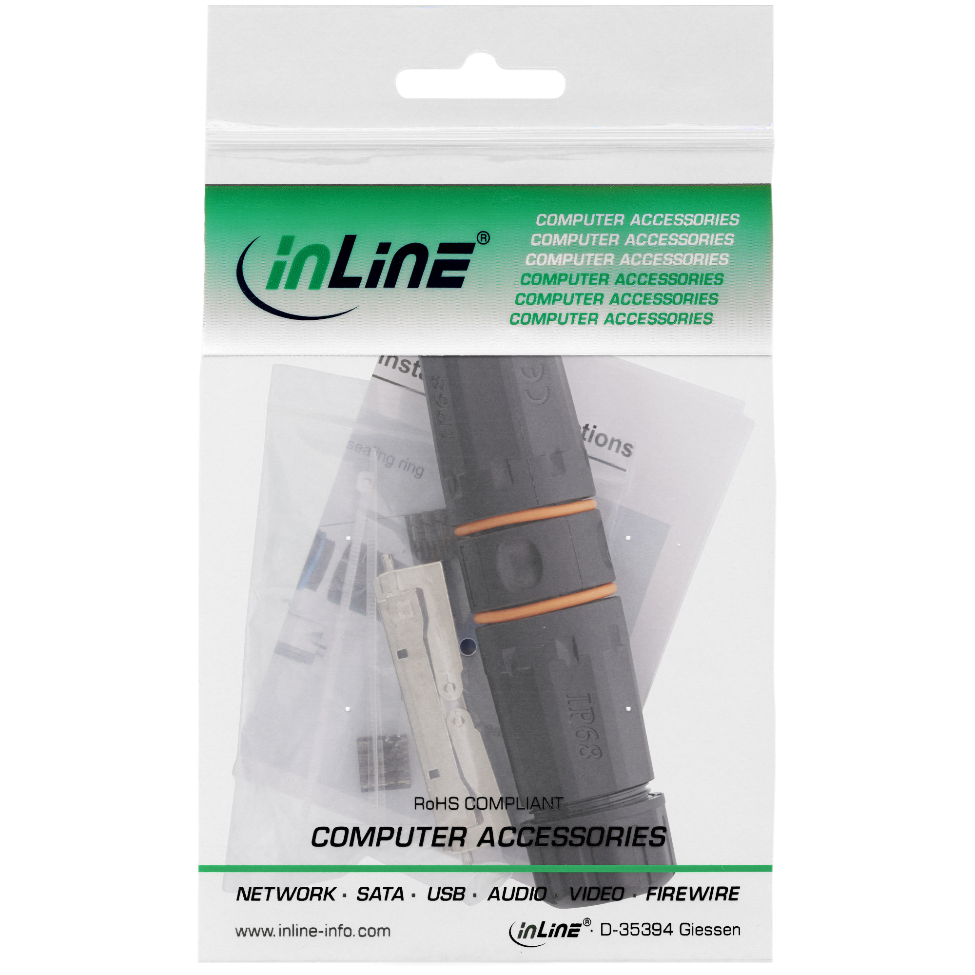 InLine Cat.6A Kabelverbinder - geschirmt - IP68 - LSA-Technik - outdoor