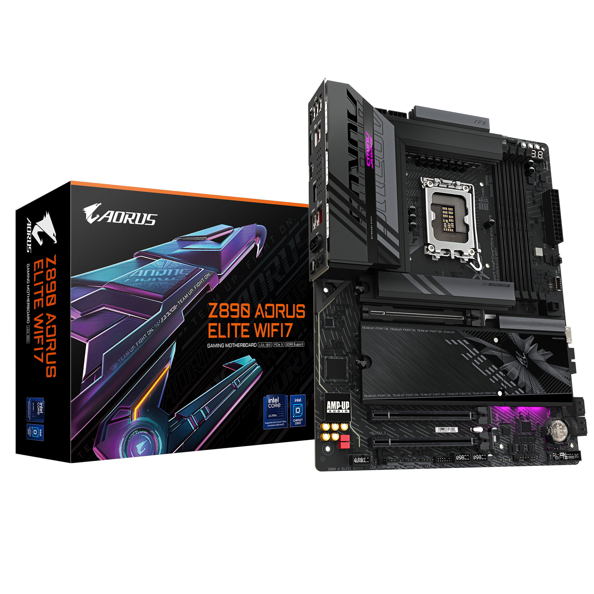 Gigabyte AORUS Z890 ELITE WIFI7 - Motherboard - ATX - LGA1851-Sockel - Z890 Chipsatz - USB-C 3.2 Gen2, USB 3.2 Gen 1, USB4 - Bluetooth, Wi-Fi 7, 2.5 Gigabit LAN - Onboard-Grafik (CPU erforderlich)