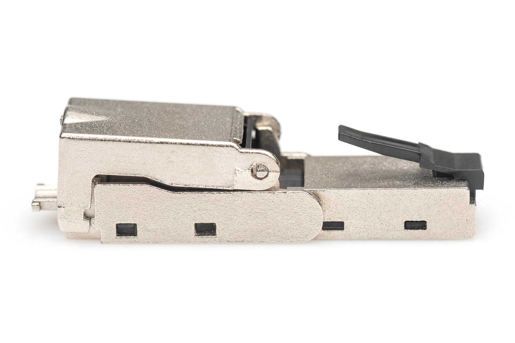 DIGITUS CAT 6A Feldstecker abwinkelbar,  STP mit Staubschutzkappe, Knickschutz