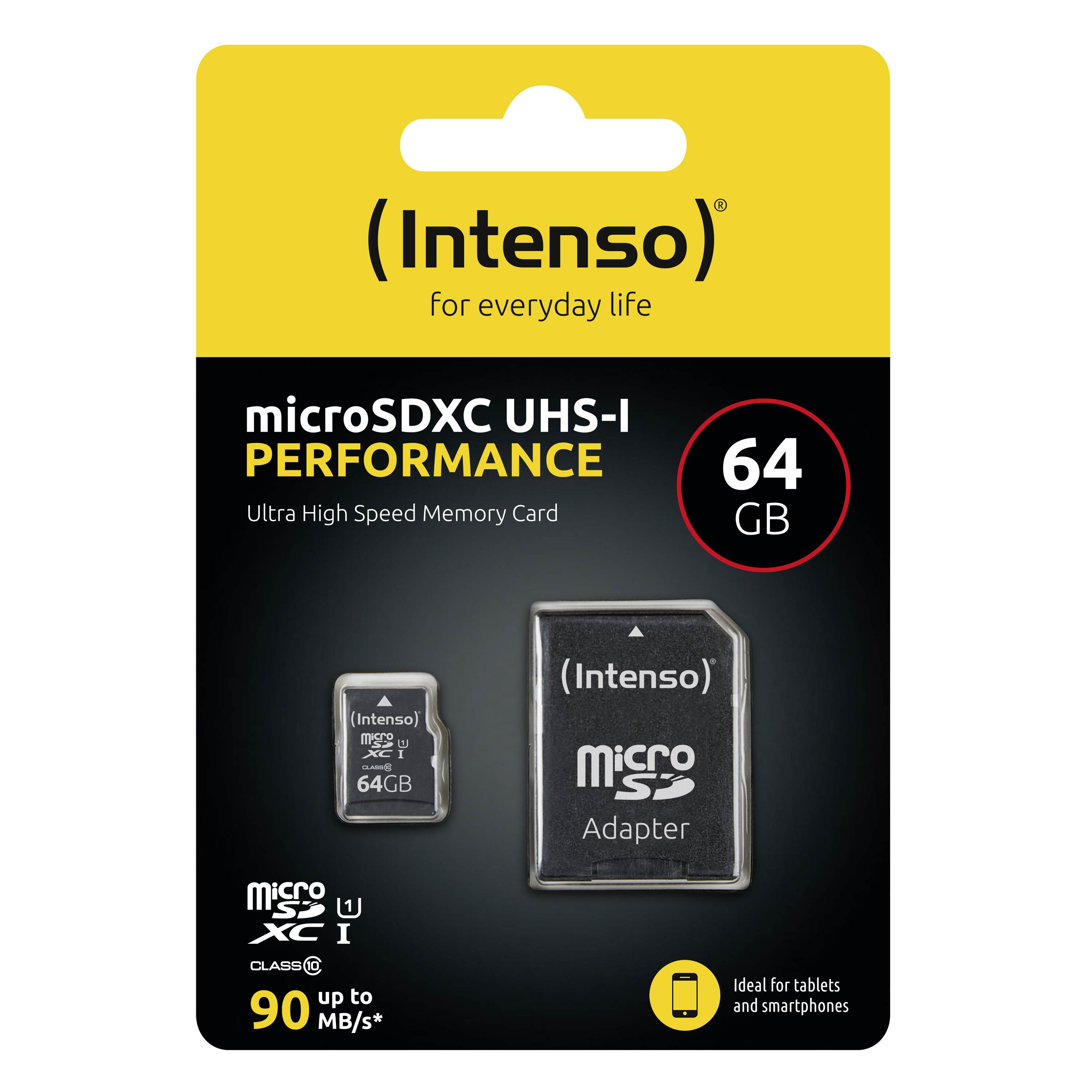 Intenso Performance - Flash-Speicherkarte (microSDXC-an-SD-Adapter inbegriffen)