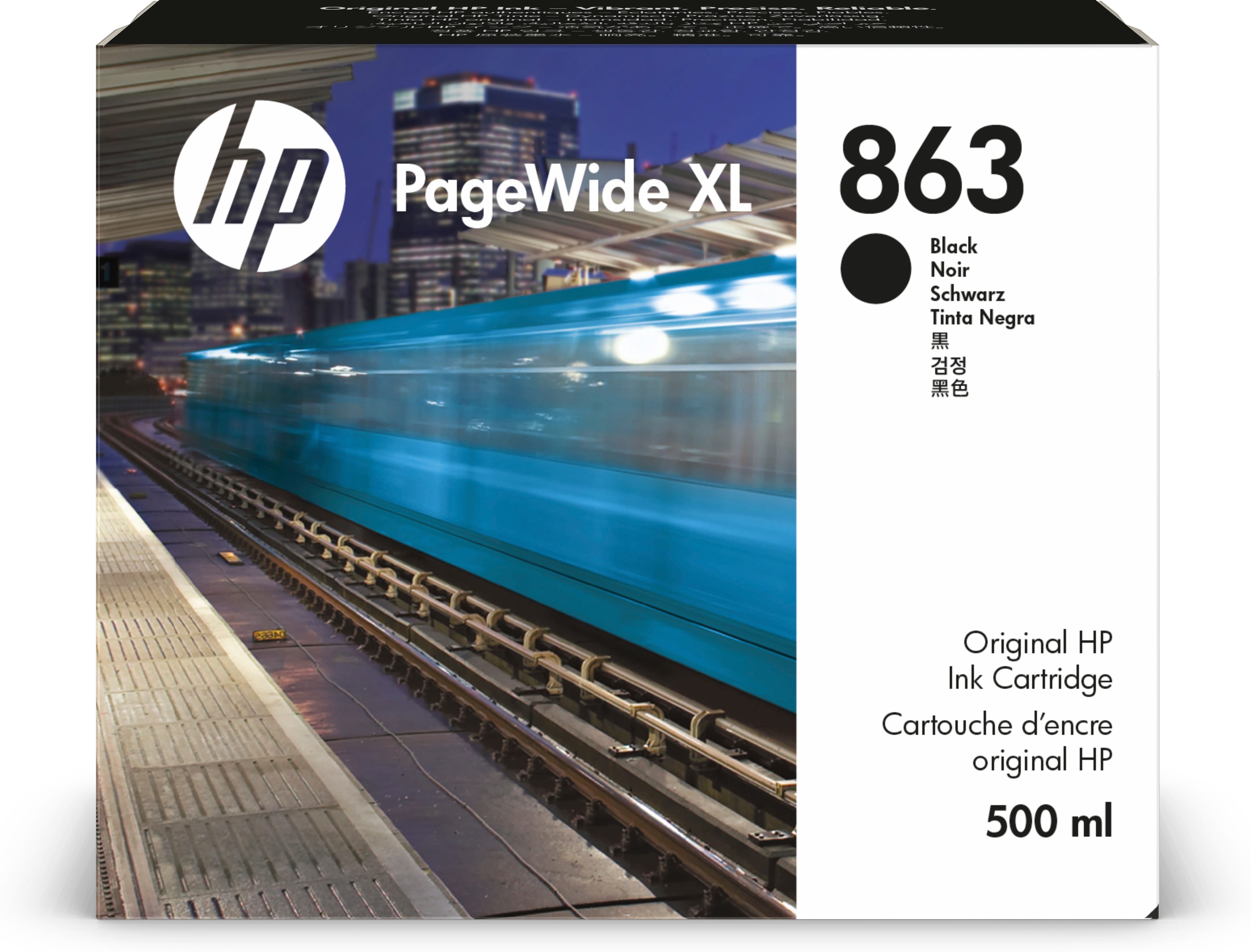 HP 863 - 500 ml - Schwarz - original - PageWide