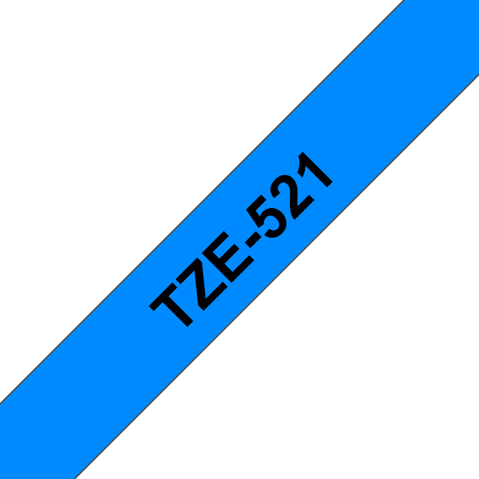 Brother TZe-521 - Schwarz auf Blau - Rolle (0,9 cm x 8 m)