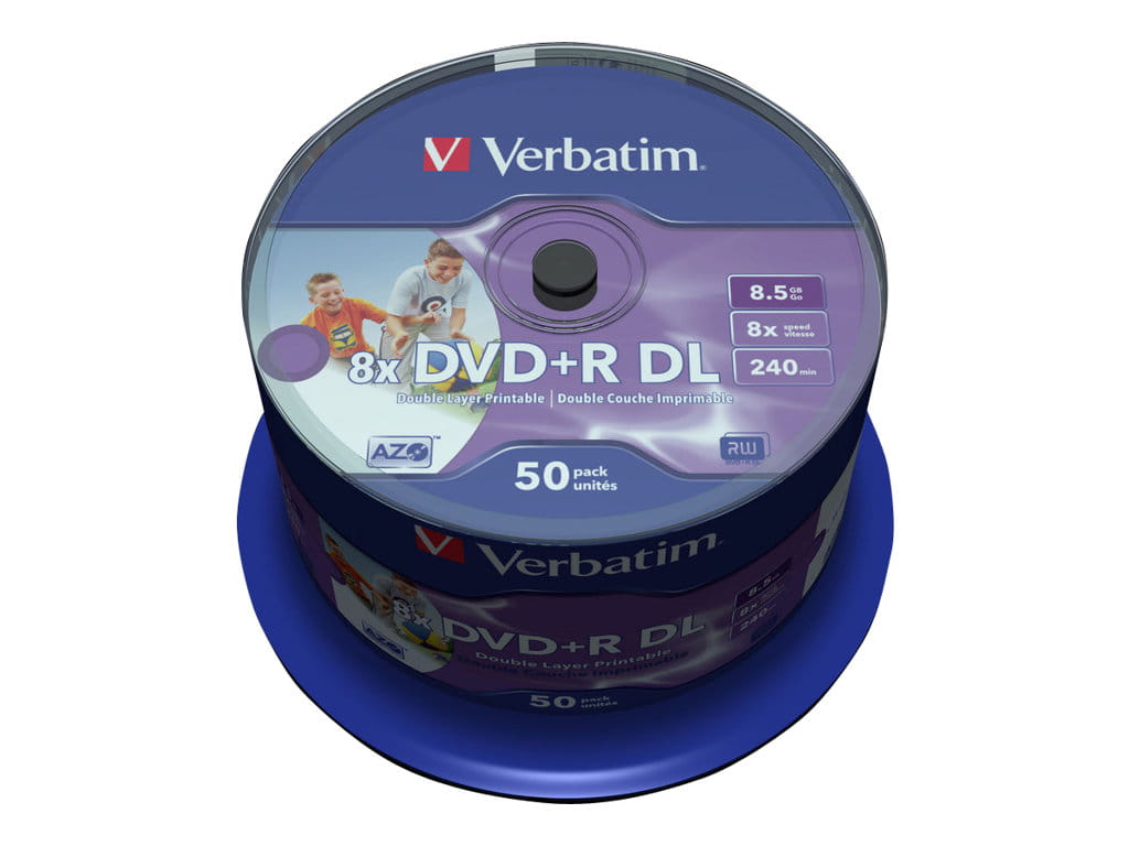 Verbatim 50 x DVD+R DL - 8.5 GB 8x - mit Tintenstrahldrucker