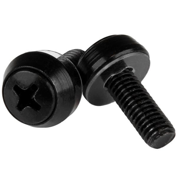 StarTech.com Startech M6 x 12mm - Montageschrauben - 50er Pack - M6 Schrauben für Server Rack und Serverschrank - Schrauben-Kit - Schwarz (Packung mit 50)