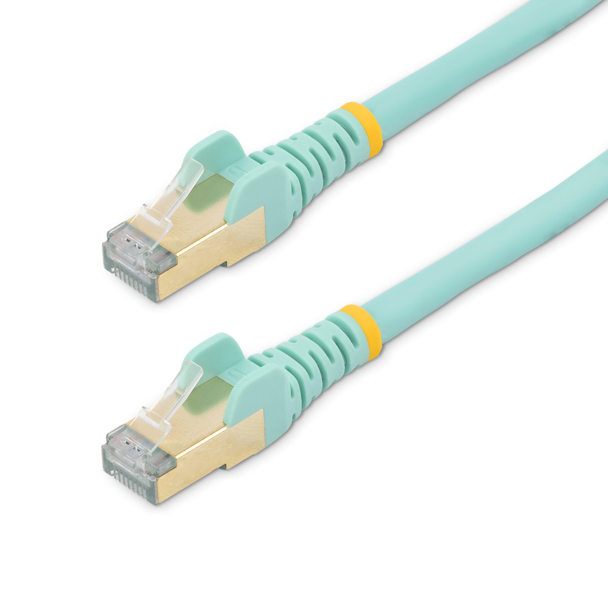 StarTech.com 7m CAT6A Ethernet Cable, 10 Gigabit Shielded Snagless RJ45 100W PoE Patch Cord, CAT 6A 10GbE STP Network Cable w/Strain Relief, Aqua, UL Certified Wiring/TIA - Category 6A - 26AWG (6ASPAT7MAQ)