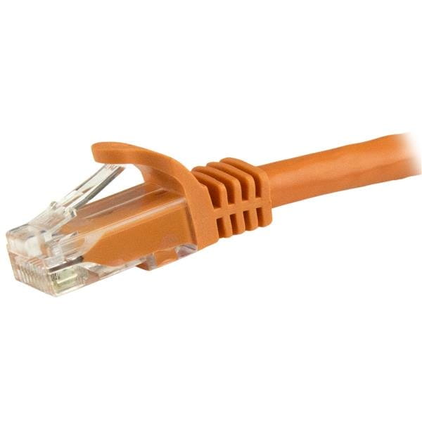 StarTech.com 7.5m CAT6 Ethernet Cable, 10 Gigabit Snagless RJ45 650MHz 100W PoE Patch Cord, CAT 6 10GbE UTP Network Cable w/Strain Relief, Orange, Wiring is UL Certified/TIA - Category 6 - 24AWG (N6PATC750CMOR)