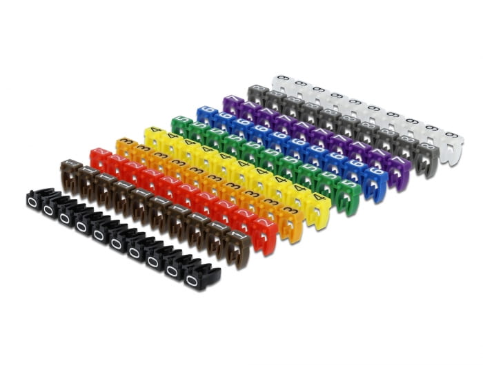 Delock Set Kabelmarker-Clips - Grau, Schwarz
