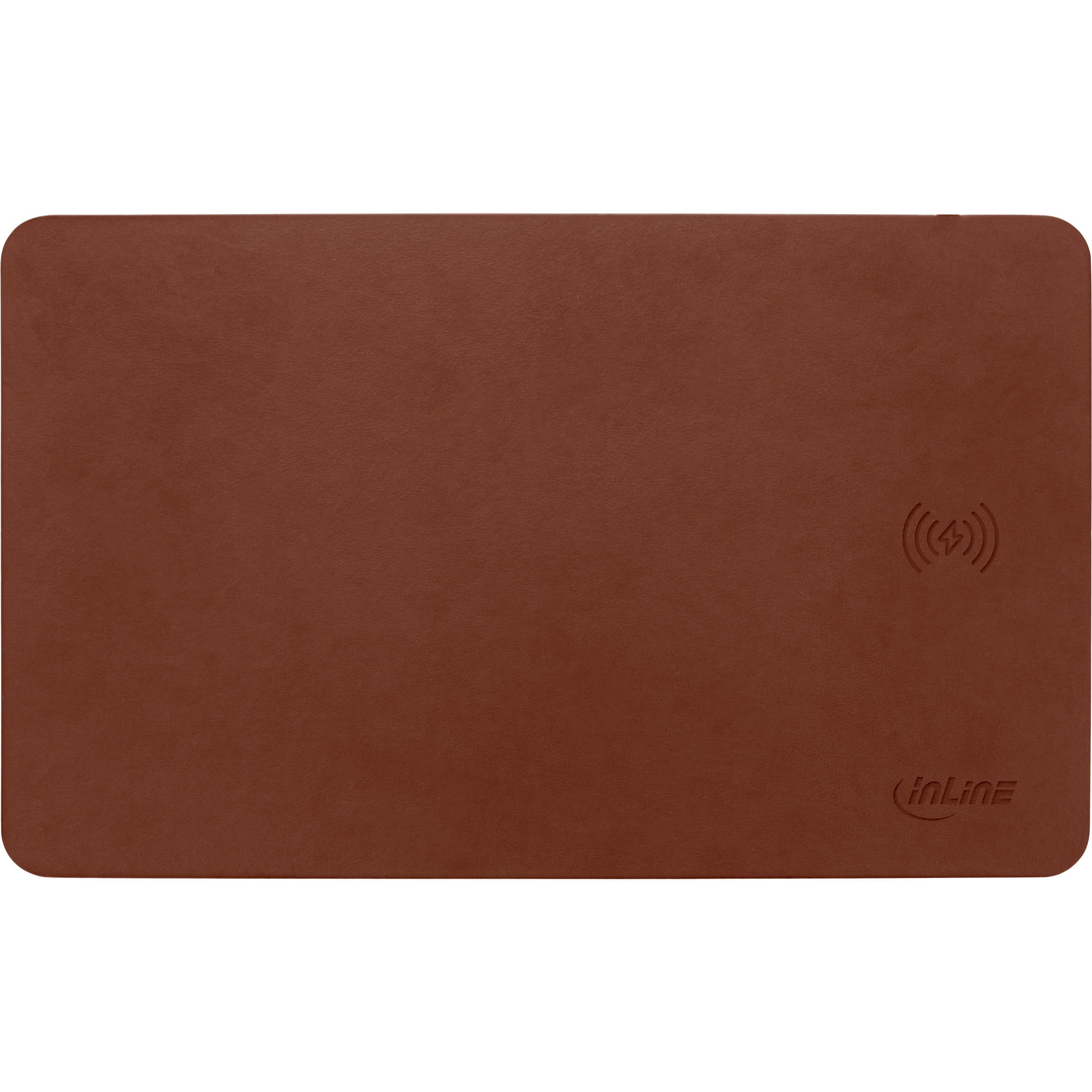 InLine Maus-Pad - Wireless Charging - 370x225x7mm - braun