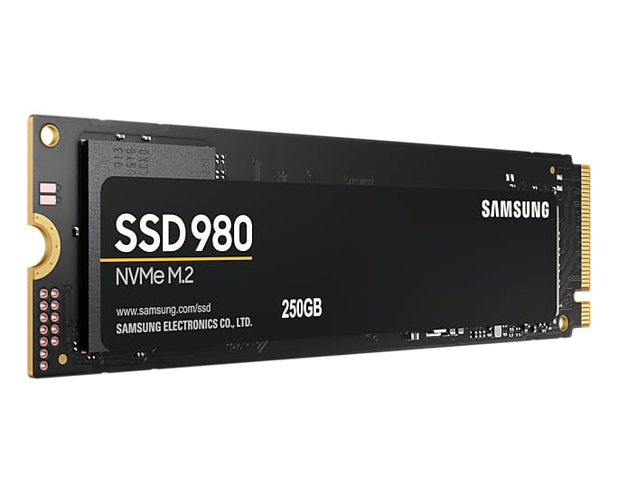 Samsung 980 MZ-V8V250BW - SSD - verschlüsselt - 250 GB - intern - M.2 2280 - PCIe 3.0 x4 (NVMe)