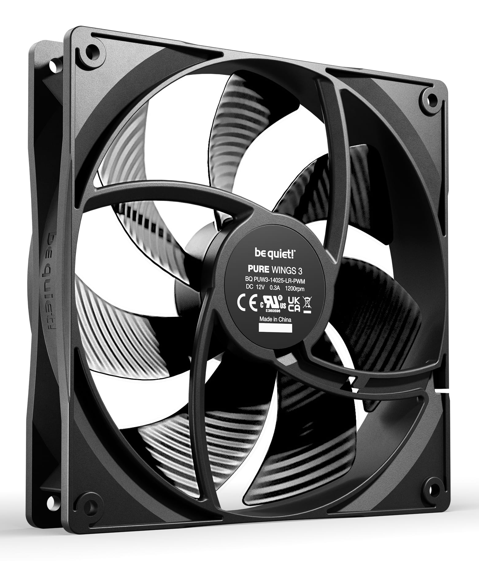 Be Quiet! Pure Wings 3 140mm | PWM Triple Pack, Ventilator, 14 cm, 1200 RPM, 97,5 m³/h, Schwarz