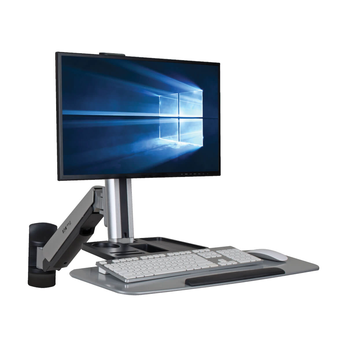 Tripp Eaton Tripp Lite Series WorkWise Wall-Mounted Workstation, Single Display - Befestigungskit (Tastaturablage, Mast, Befestigungsteile, Armhalterung, 2 dekorative Hüllen)