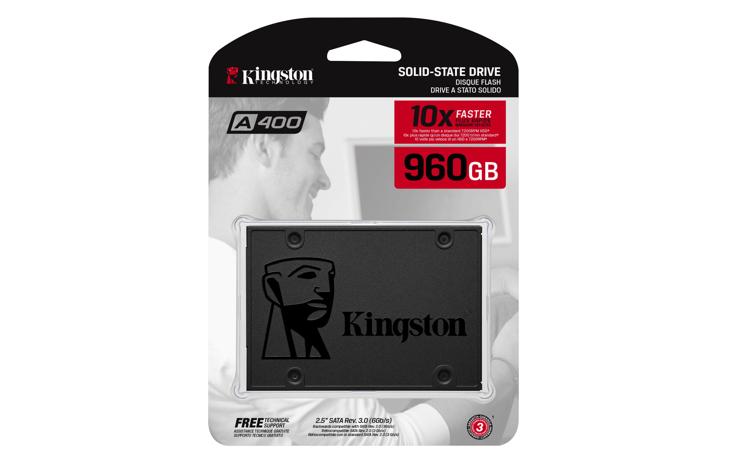 Kingston A400 - SSD - 960 GB - intern - 2.5" (6.4 cm)