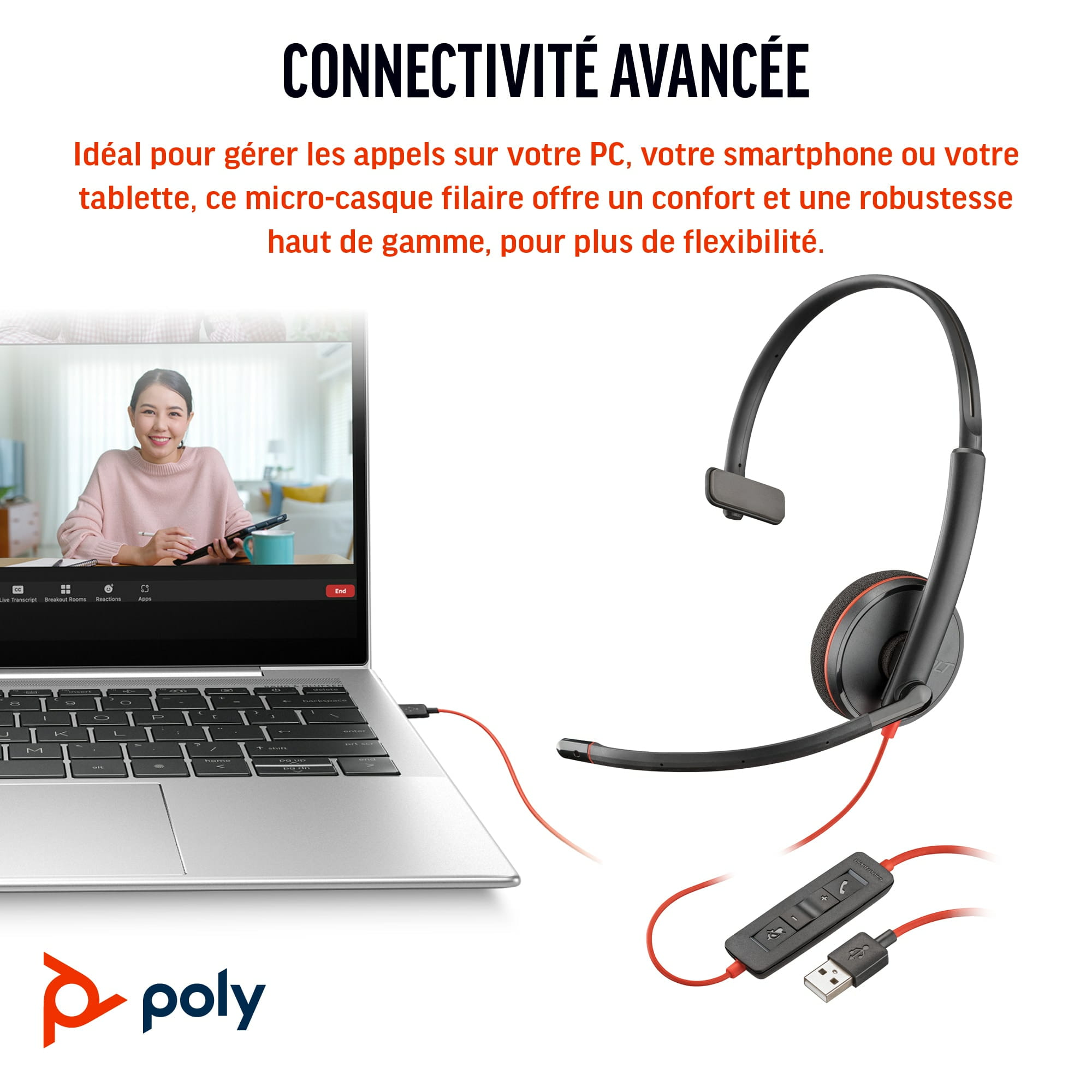 Poly Blackwire 3210 - Blackwire 3200 Series - Headset Poly Blackwire 3210 - Blackwire 3200 Series - Headset