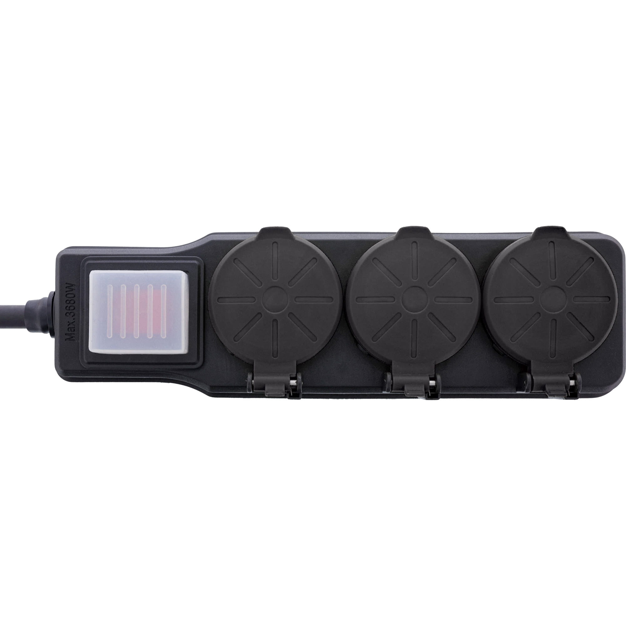 InLine Outdoor-Steckdosenleiste - 3-fach Schutzkontakt - IP44 - mit Schalter - 10m