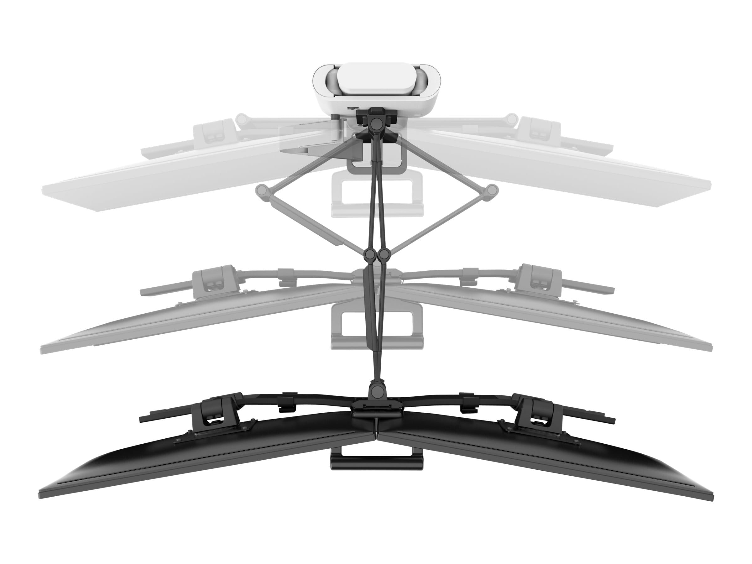 Ergotron TRACE - Befestigungskit (Griff, Basis, Hubsäule, Verlängerungsarm, Bogen, 2 Schiebegelenke, 2-teilige Tischklemme) - Konstante Krafttechnologie - für 2 LCD-Displays - weiß - Bildschirmgröße: bis zu 68,6 cm (bis zu 27 Zoll)