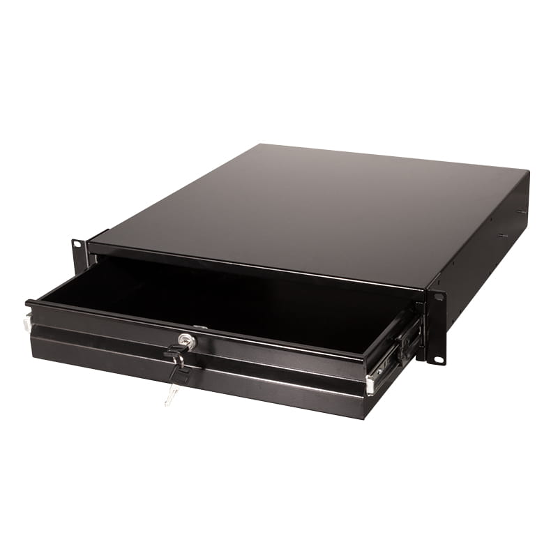 LogiLink Rack Storage Drawer - Schwarz, RAL 9004 - 2U - 48.3 cm (19")