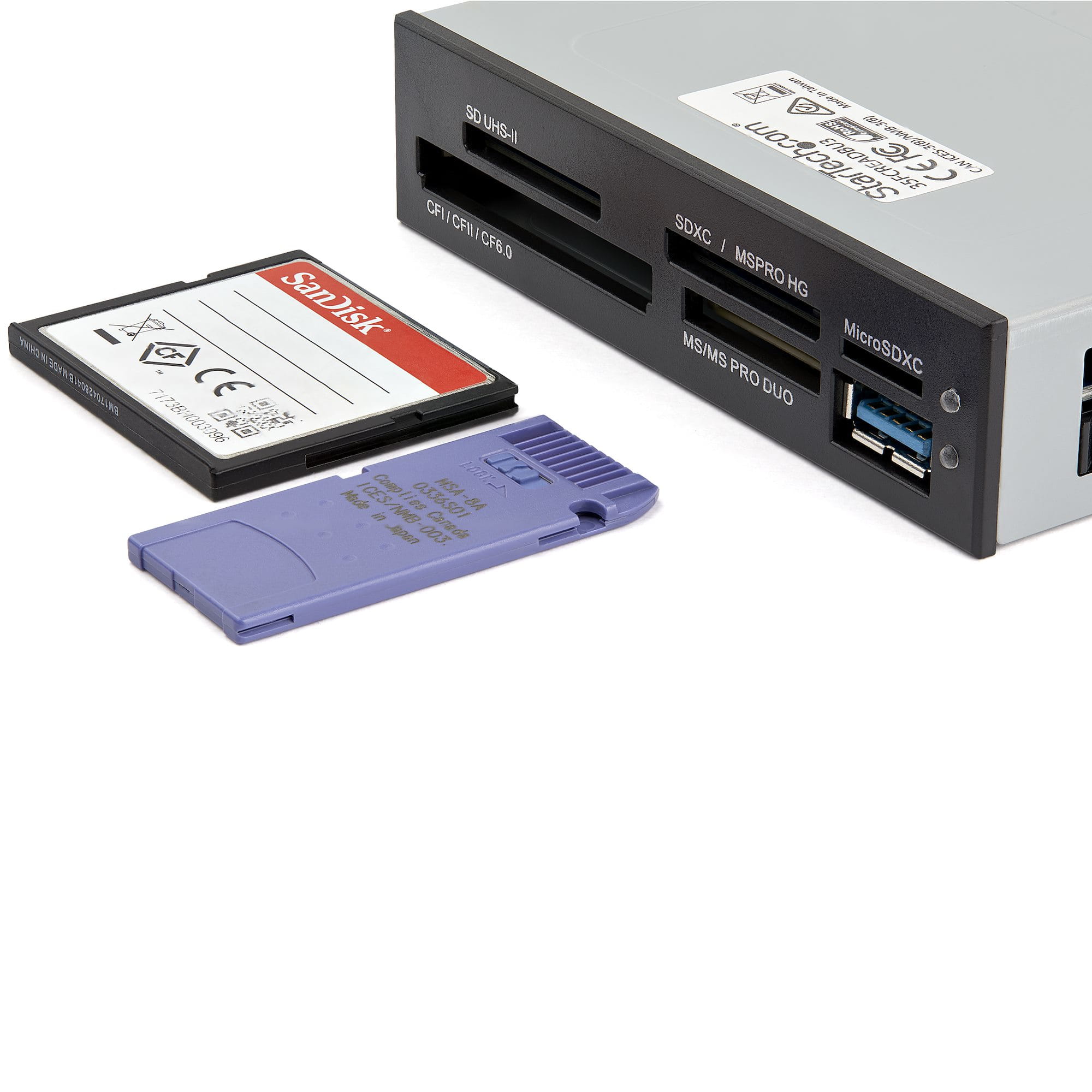 StarTech.com Startech USB 3.0 interner Kartenleser mit UHS-II Unterstützung - SecureDigital/Micro SD/MemoryStick/CF Kartenlesegerät - Kartenleser - 8,9 cm (3,5 Zoll)