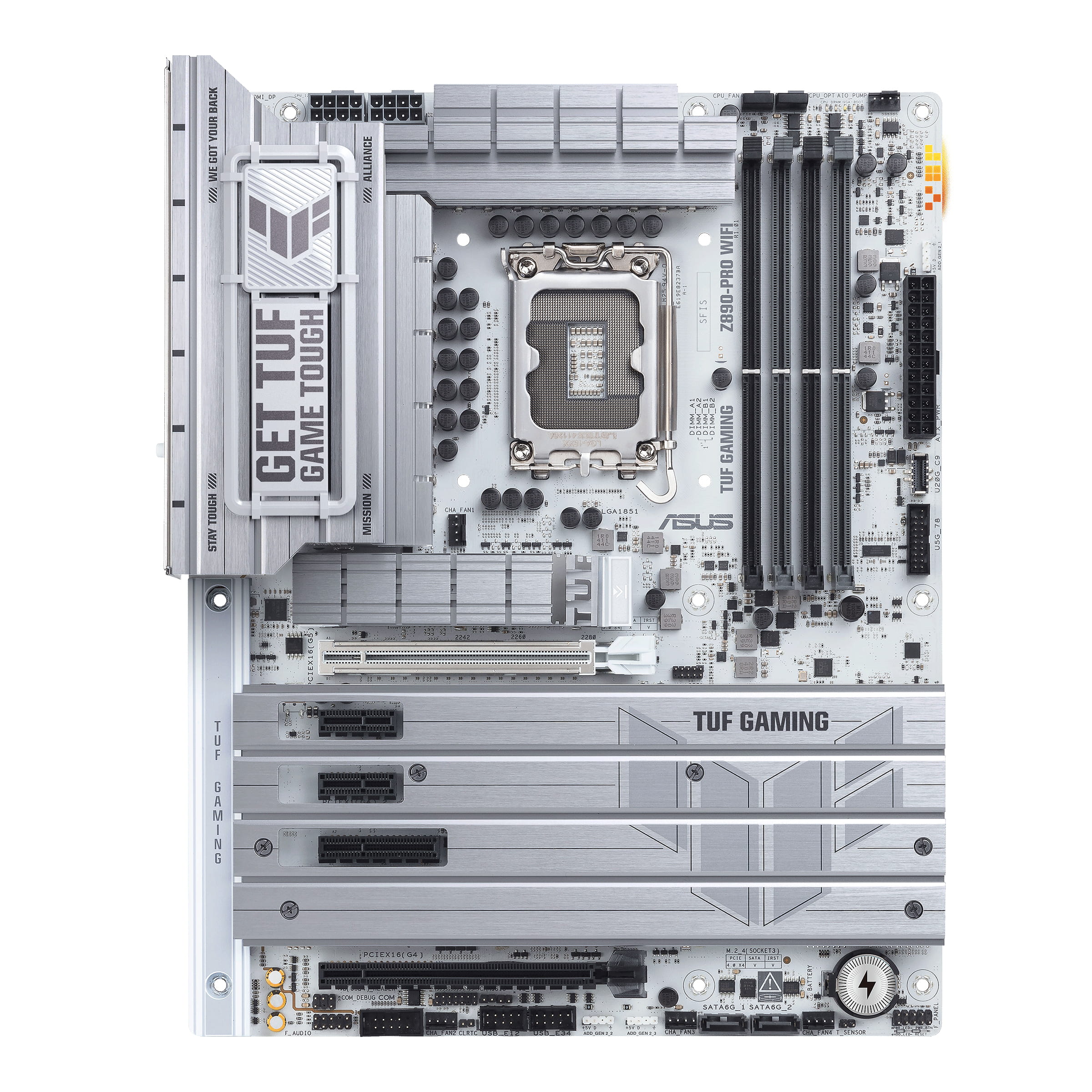 ASUS TUF GAMING Z890-PRO WIFI - Motherboard - ATX - LGA1851 Sockel - Z890 Chipsatz - USB 3.2 Gen 1, USB4 - Wi-Fi 7, Bluetooth, 2.5 Gigabit LAN - Onboard-Grafik (CPU erforderlich)