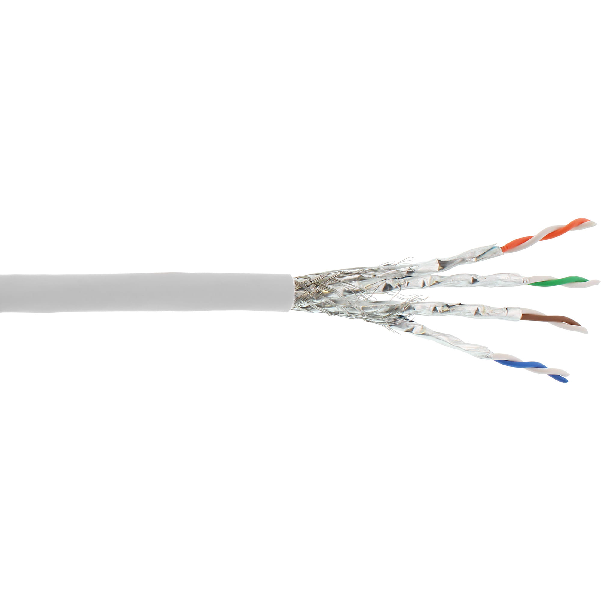 InLine Patchkab. - S/FTP (PiMf) - Cat.6A - 500MHz - halogenfrei - Kupfer - weiß - 100m