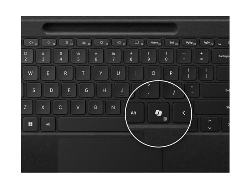 Microsoft Surface Pro Flex Keyboard - Tastatur - mit Touchpad, Beschleunigungsmesser, Surface Slim Pen 2 Ablage- und Ladeschale - hinterleuchtet - kabellos - Bluetooth LE - QWERTY - Schwarz - mit Slim Pen 2 - für Microsoft Surface Pro 8, Pro 8 for Busin