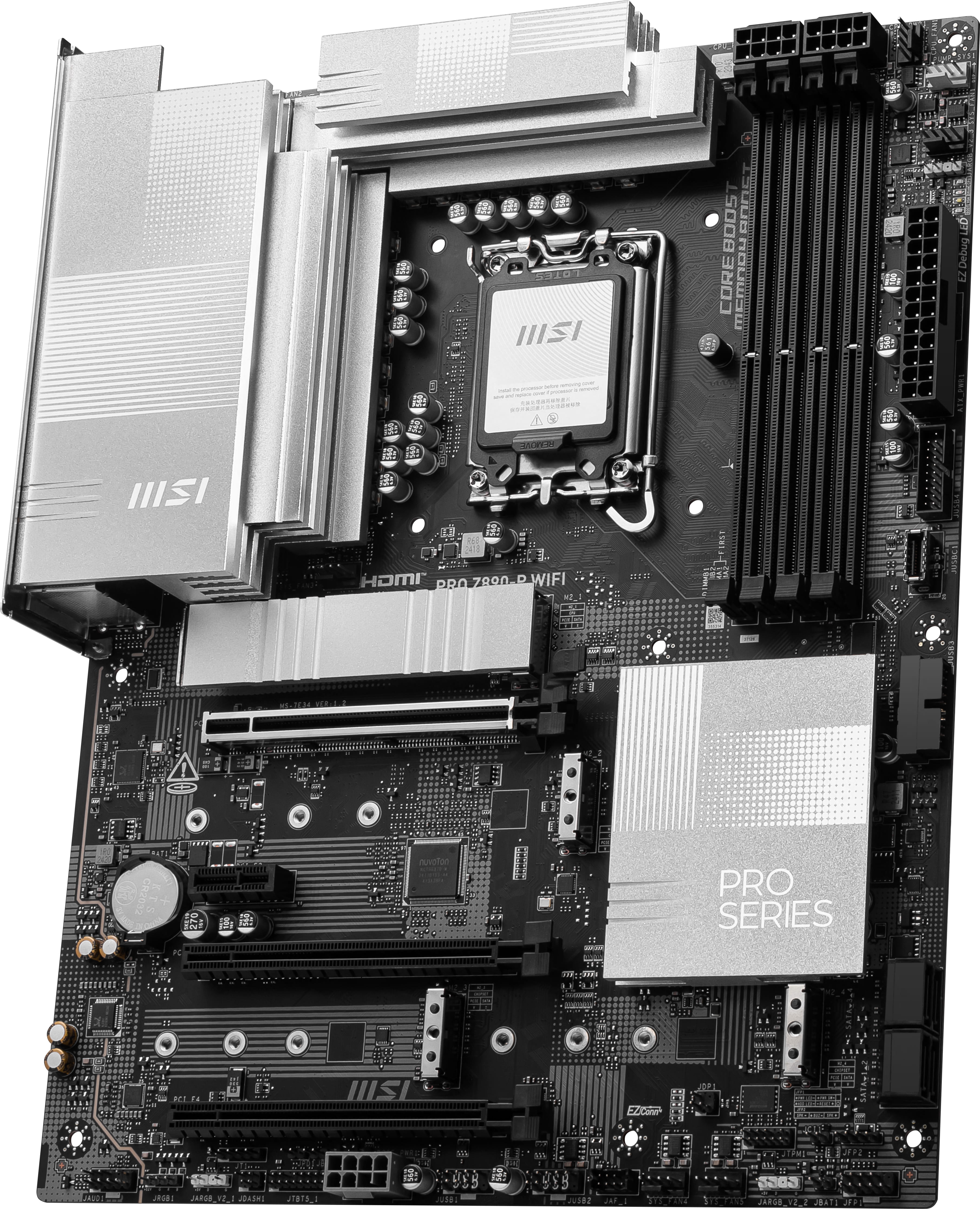 MSI PRO Z890-P WIFI - Motherboard - ATX - LGA1851-Sockel - Z890 Chipsatz - USB4, USB-C 3.2 Gen 2x2, USB 3.2 Gen 1, USB-C 3.2 Gen2, USB 3.2 Gen 2 - 5 Gigabit Ethernet, Wi-Fi 7, Bluetooth - Onboard-Grafik (CPU erforderlich)