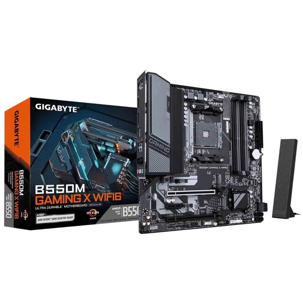 Gigabyte B550M GAMING X WIFI6 - Motherboard - micro ATX - Socket AM4 - AMD B550 Chipsatz - USB 3.2 Gen 1 - Gigabit LAN, Wi-Fi 6, Bluetooth - Onboard-Grafik (CPU erforderlich)