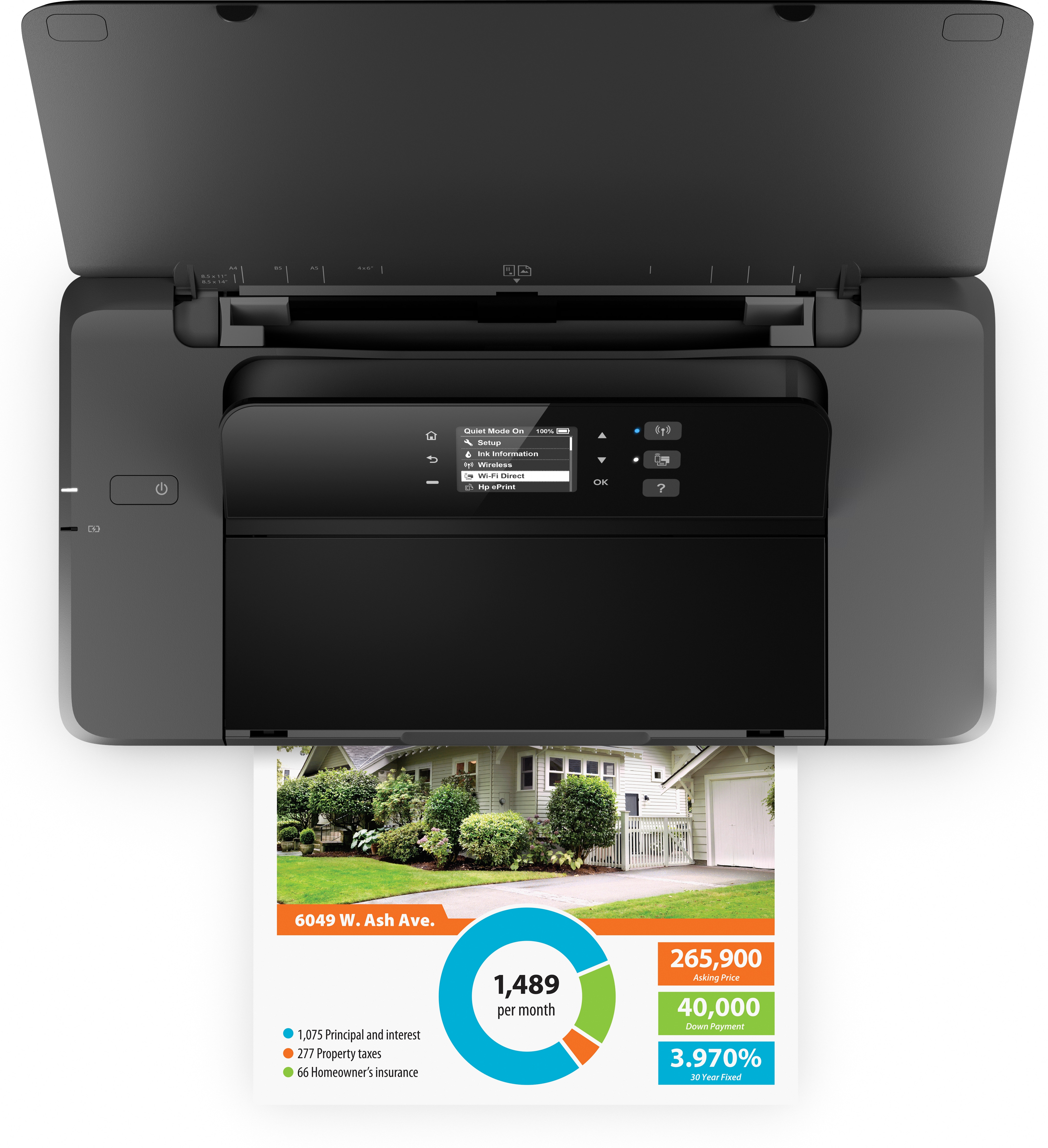 HP Officejet 200 Mobile Printer - Drucker - Farbe - Tintenstrahl - A4/Legal - 1200 x 1200 dpi - bis zu 20 Seiten/Min. (einfarbig)/