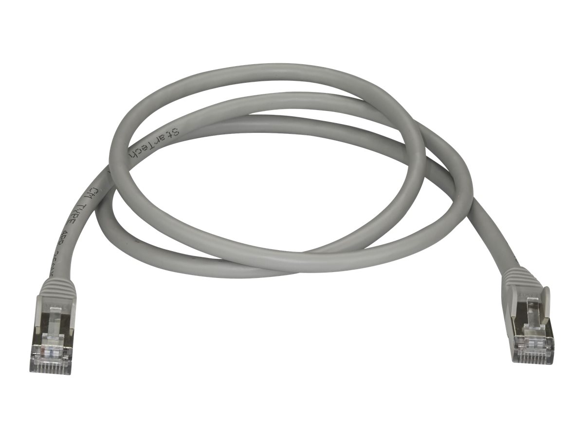 StarTech.com 7m CAT6A Ethernet Cable, 10 Gigabit Shielded Snagless RJ45 100W PoE Patch Cord, CAT 6A 10GbE STP Network Cable w/Strain Relief, Grey, UL Certified Wiring/TIA - Category 6A - 26AWG (6ASPAT7MGR)