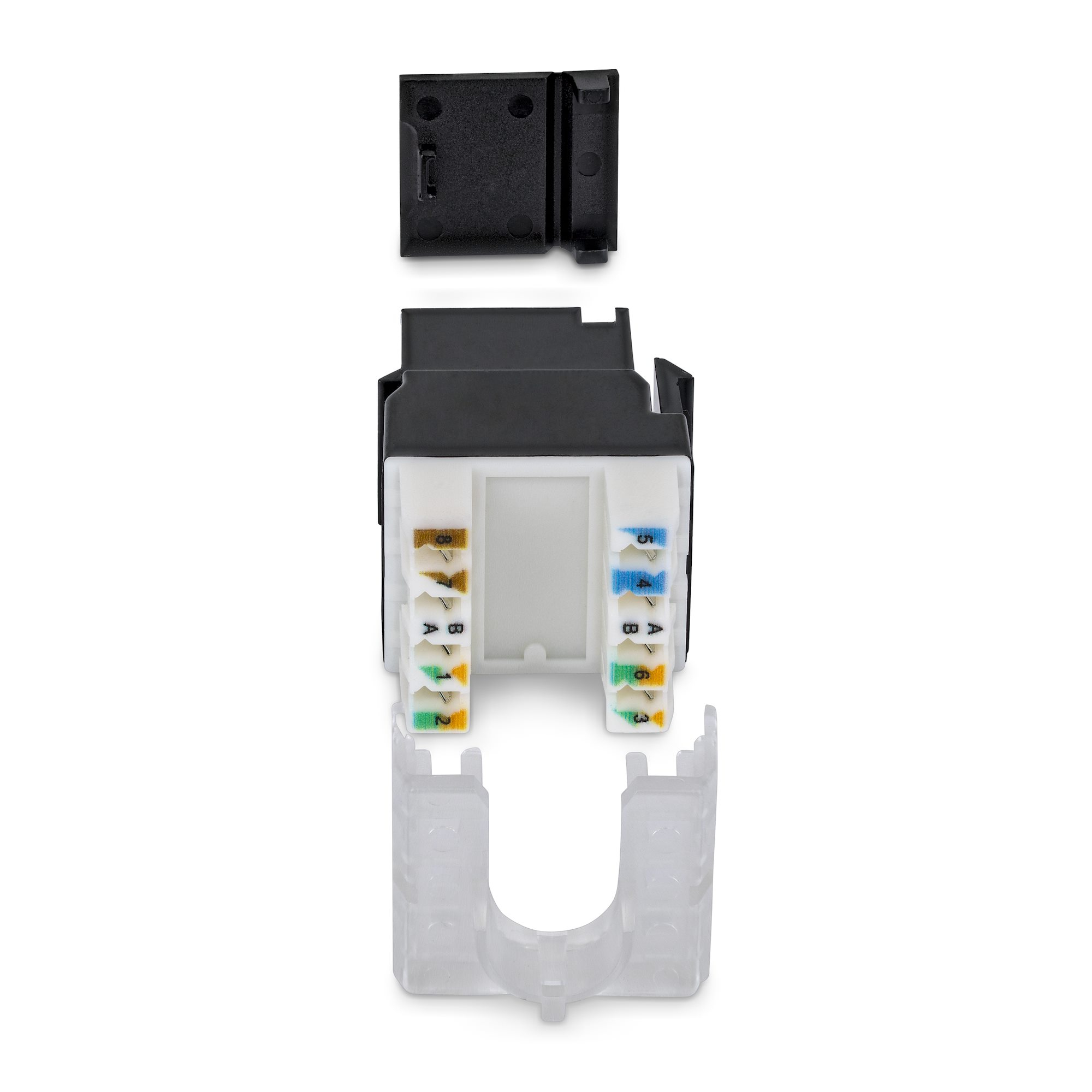 StarTech.com Cat6 Keystone Jack Modul, 24er-Pack RJ45 Ethernet Keystone Buchse, UTP Cat6 Wandbuchse, 180 Grad 110 Punch Down Buchse, Schwarz, Flach, Schwarz, RJ-45, Buchse, Buchse, 10GBase-T