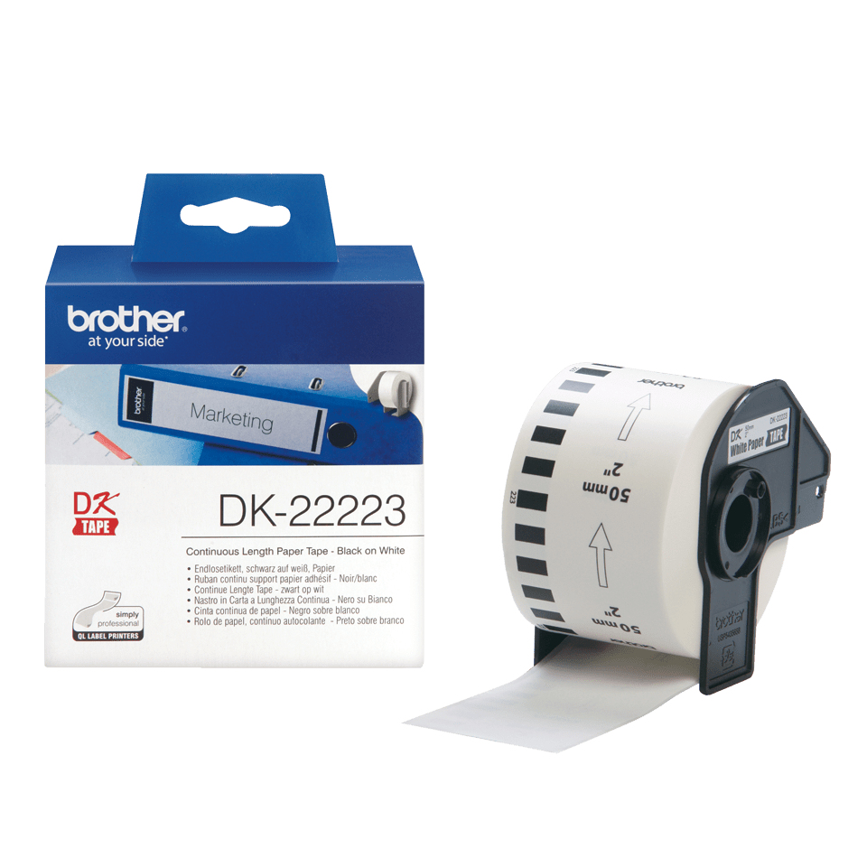 Brother DK-22223 - Papier - Schwarz auf Weiß - Rolle (5 cm x 30,5 m)
