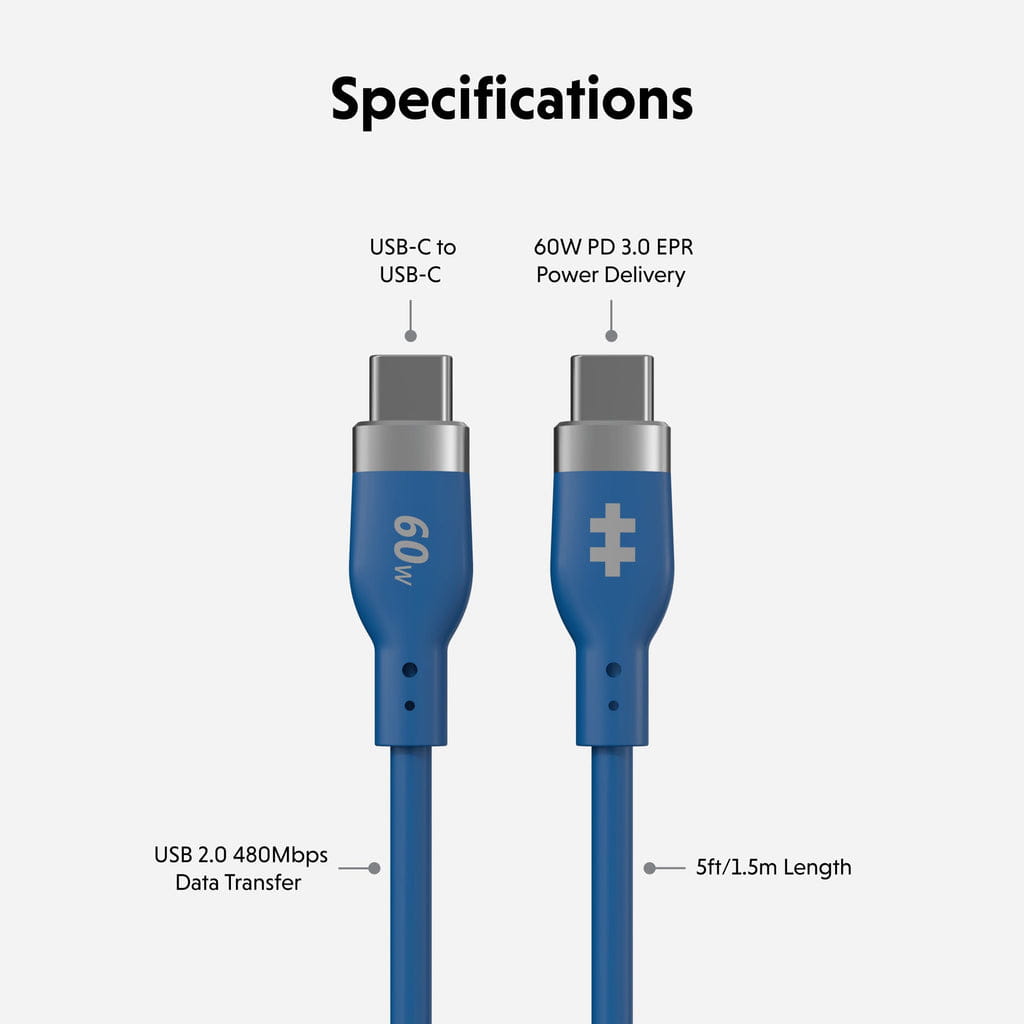 Targus HyperJuice Flex, 1,5 m, USB C, USB C, USB 2.0, 0,48 Gbit/s, Blau