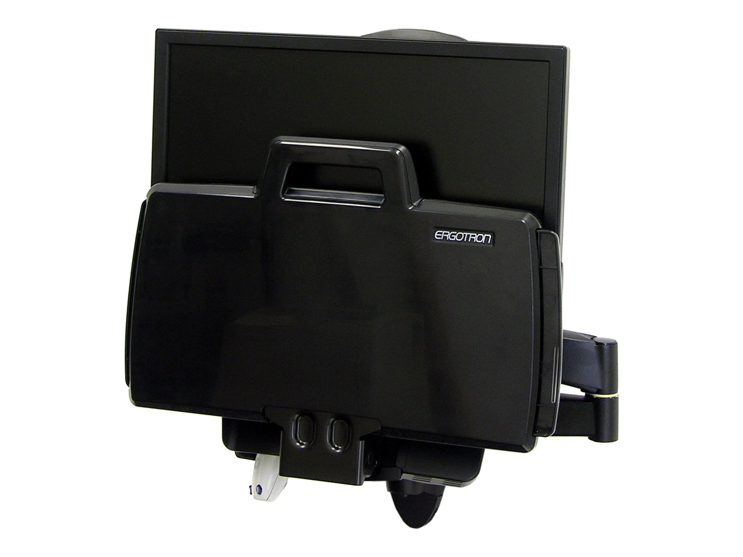 Ergotron 200 Series - Befestigungskit (Gelenkarm, Tastaturablage mit linker/rechter Mausablage, Barcode-Scanner-Halter) - für LCD-Display / PC-Ausrüstung - Stahl - Schwarz - Bildschirmgröße: bis zu 61 cm (bis zu 24 Zoll)