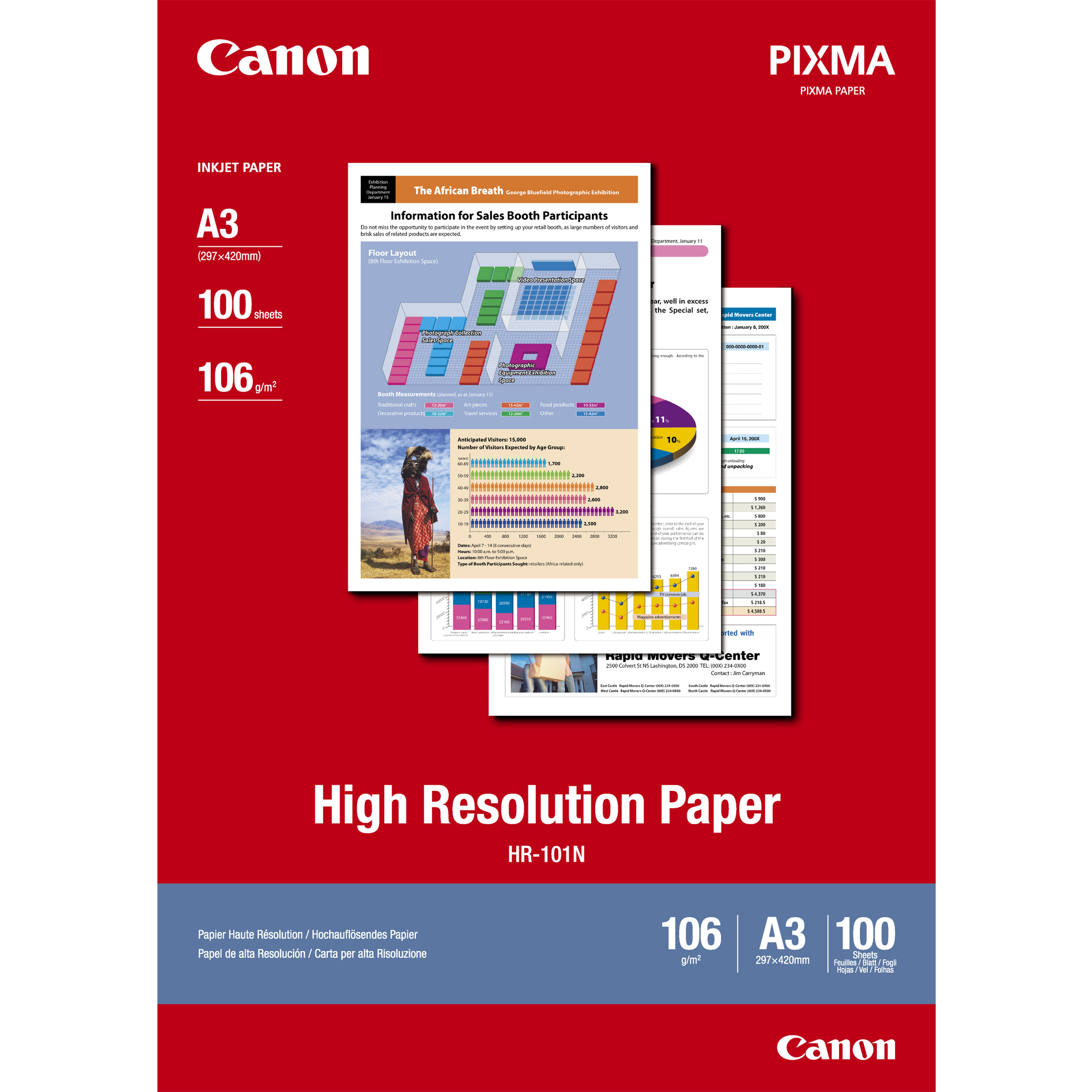 Canon HR-101 - A3 (297 x 420 mm) 100 Blatt Normalpapier
