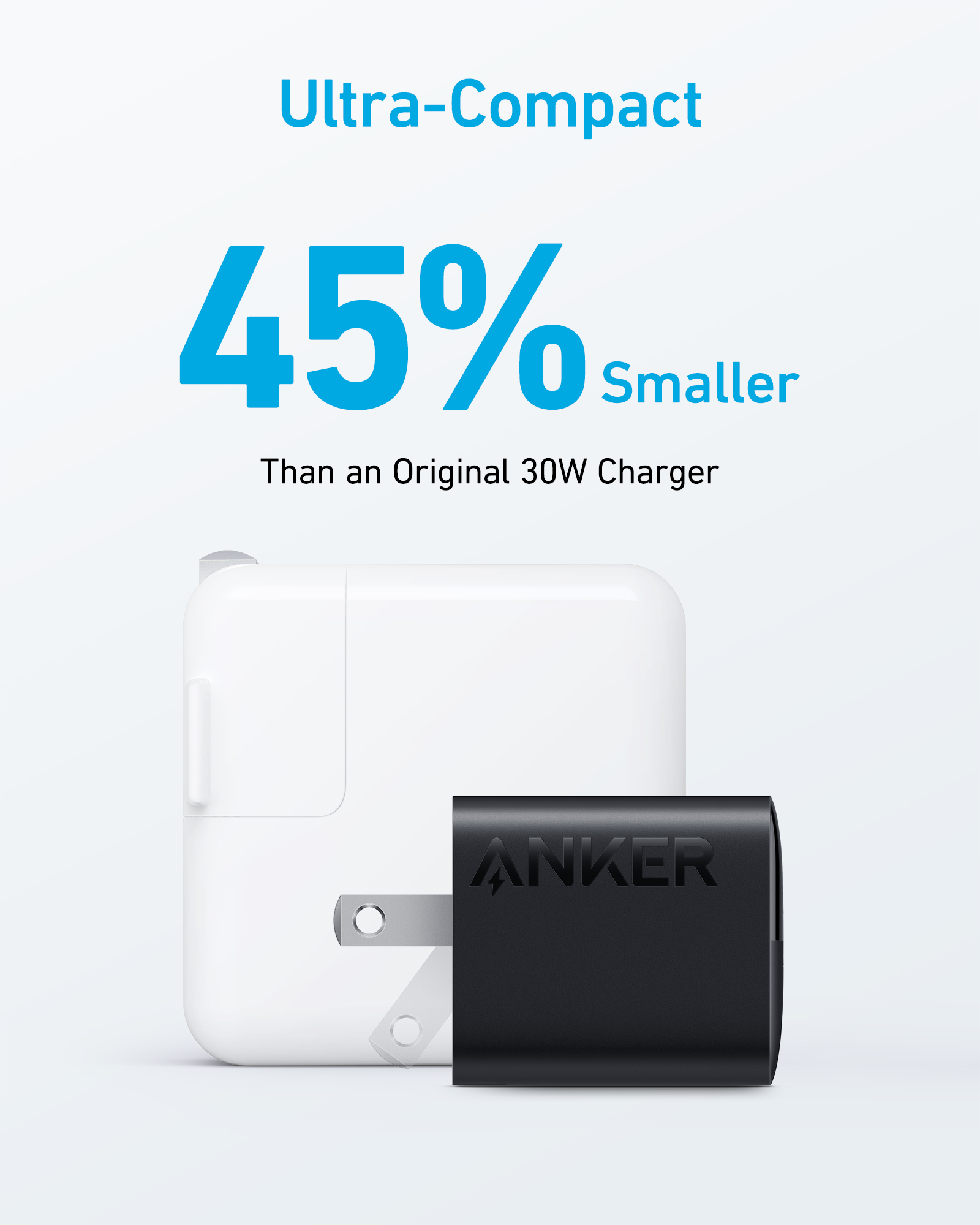 ANKER 323 - Netzteil - 33 watt - PD - 2 Ausgabeanschlussstellen (USB-C, USB Typ A)