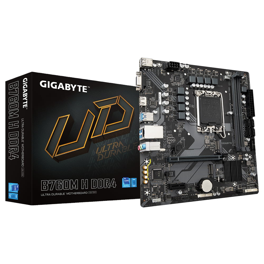 Gigabyte B760M H DDR4 - 1.0 - Motherboard - micro ATX - LGA1700 Sockel - B760 Chipsatz - USB 3.2 Gen 1 - Gigabit LAN - Onboard-Grafik (CPU erforderlich)
