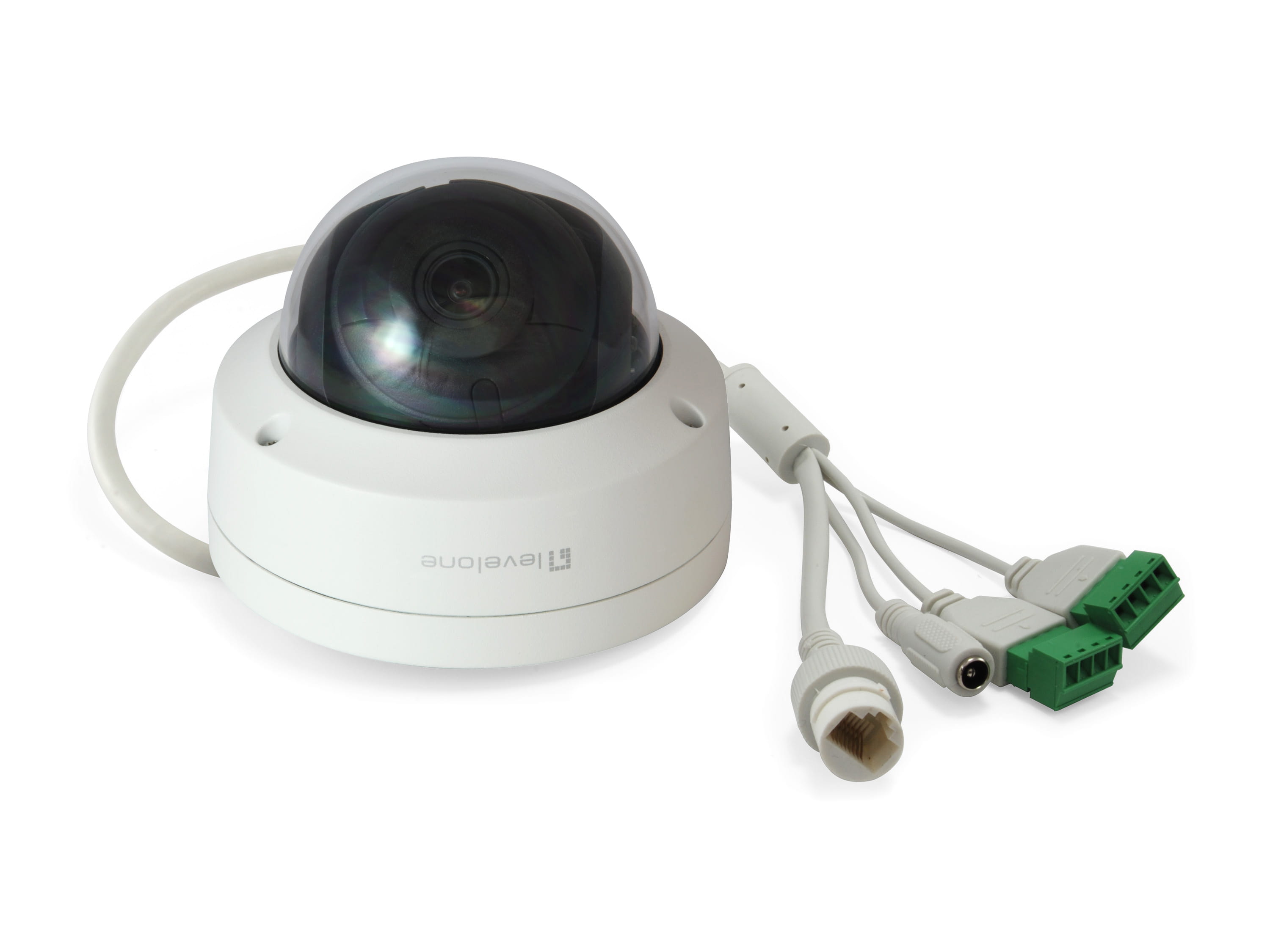LevelOne GEMINI Fixed Dome IP-Netzwerkkamera, 6 Megapixel, H.265, 802.3af PoE, Innen-/Außenbereich, IP-Sicherheitskamera, Innen & Außen, Kabelgebunden, Zimmerdecke, Weiß, Dome