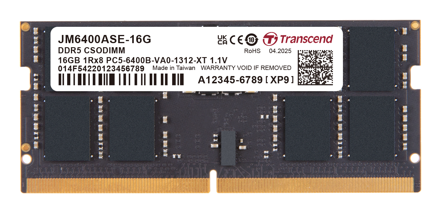 Transcend JetRAM - DDR5 - Modul - 16 GB - SO-DIMM 262-Pin