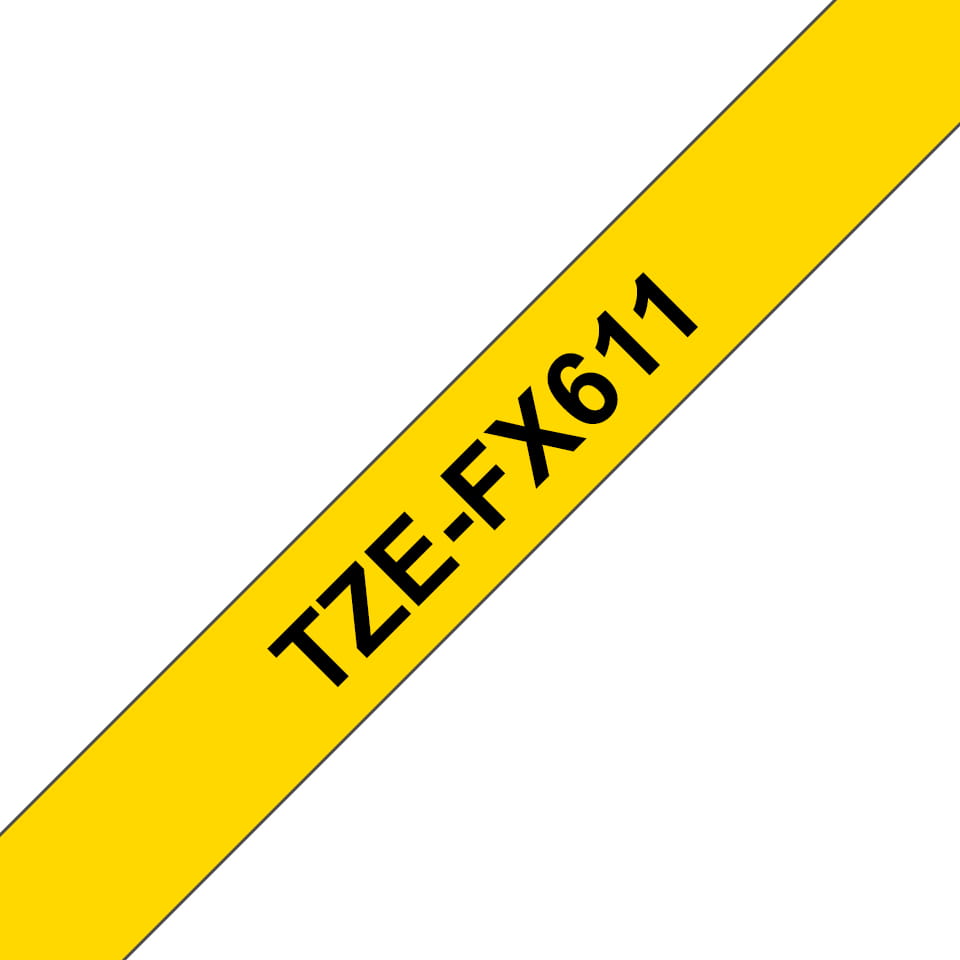 Brother TZe-FX611 - Schwarz auf Gelb - Rolle (0,6 cm x 8 m)