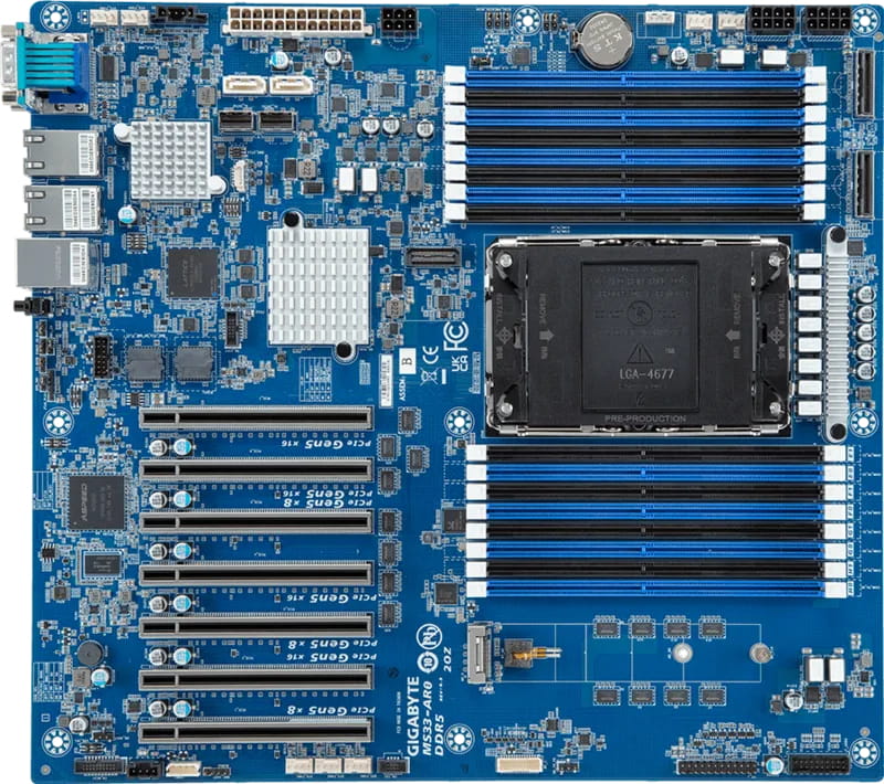 Gigabyte MS33-AR0 - 1.X/3.X - Motherboard - E-ATX