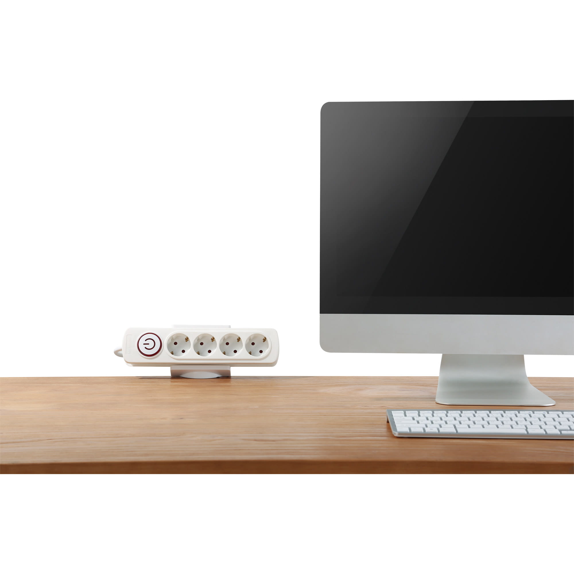 InLine Tischklemme für Steckdosenleiste - Schraubklemme - weiß