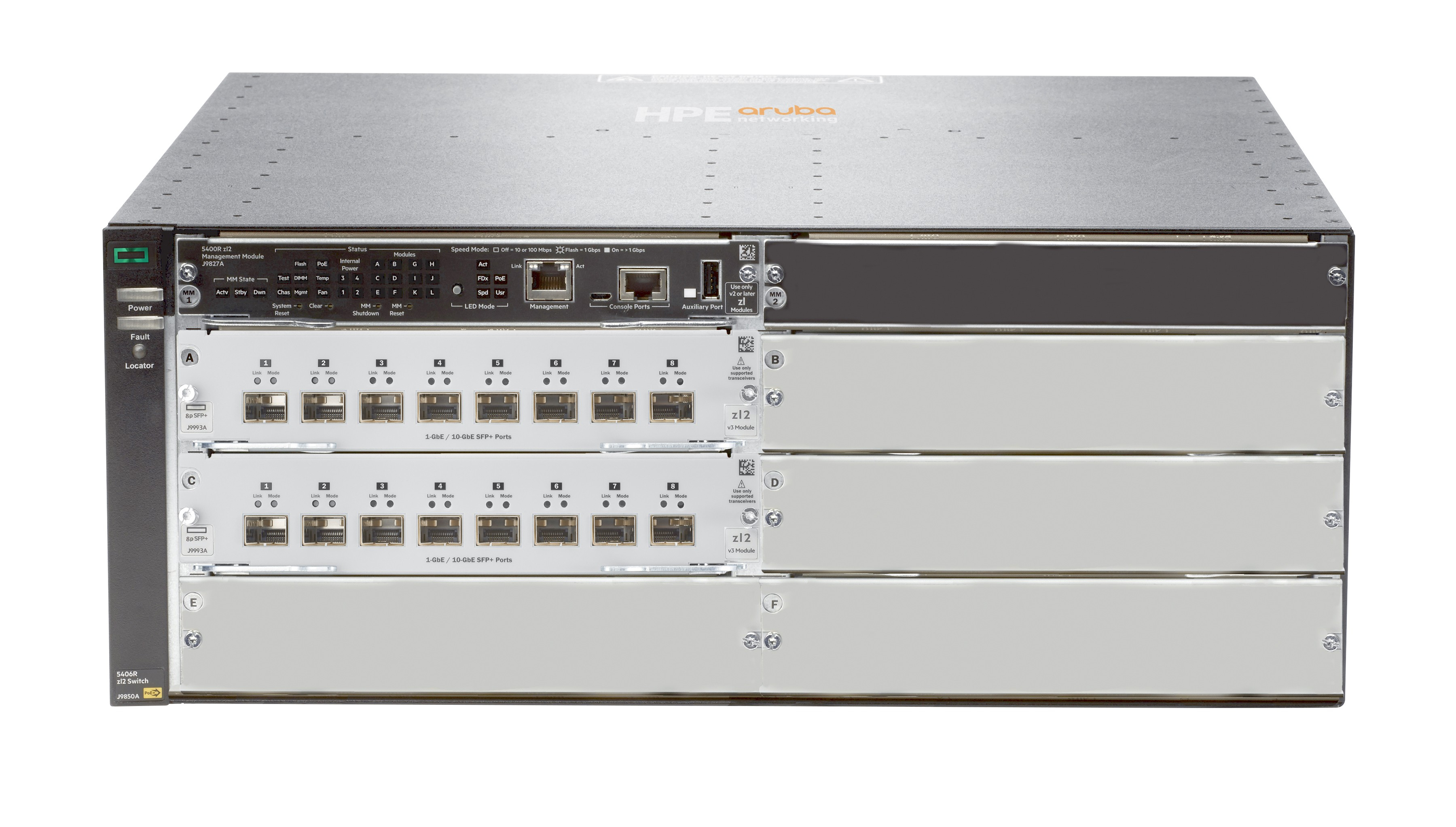 HPE Aruba Networking 5406R 16-port SFP+ (No PSU) v3 zl2