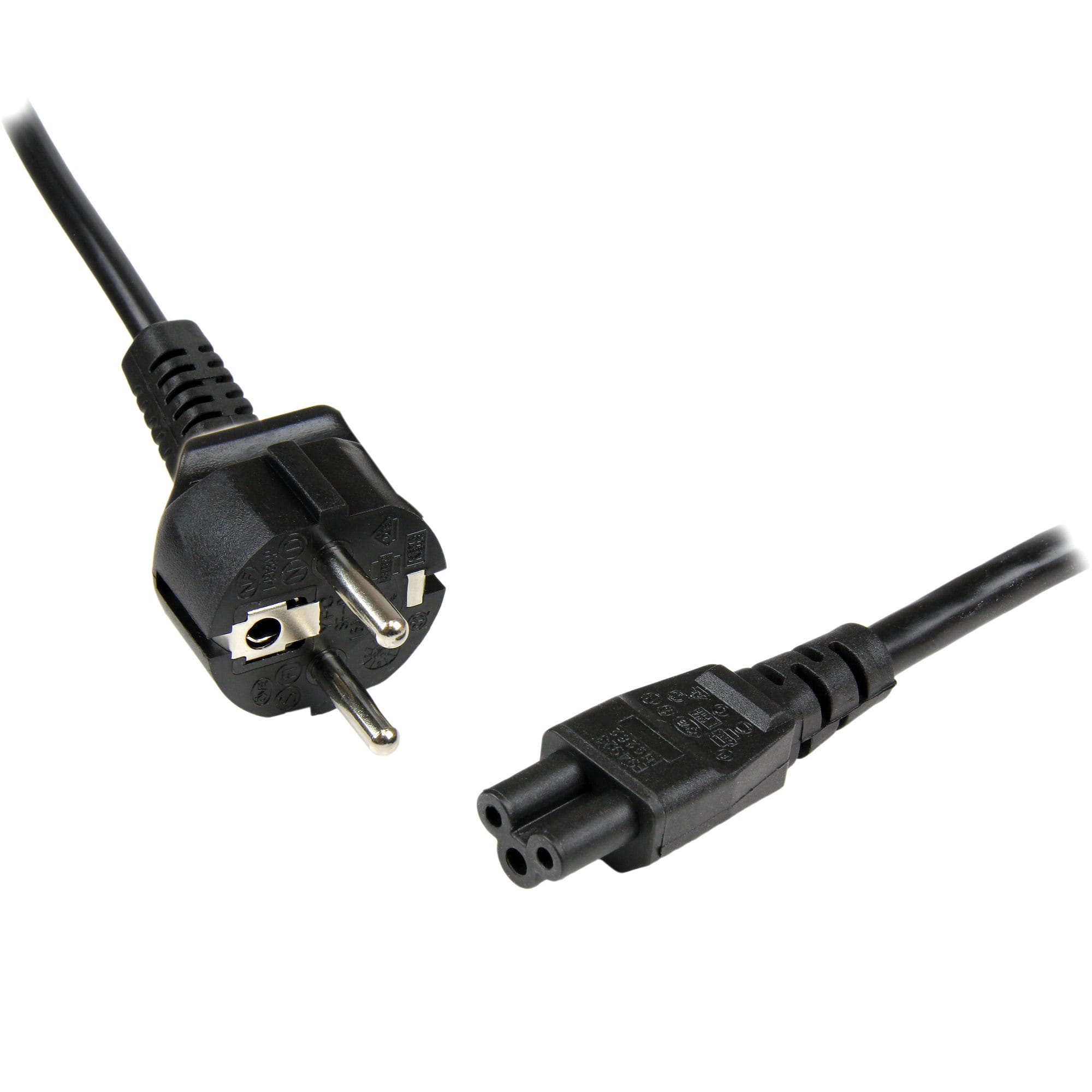 StarTech.com 1 m Laptop Ladekabel, EU Schuko auf C5, 2,5A 250V, 18AWG, Notebook / Laptop Ersatzstromkabel, Laptop Netzteil Stromkabel, Kleeblatt/Mickey Mouse Netzkabel (PXTNB3SEU1M)