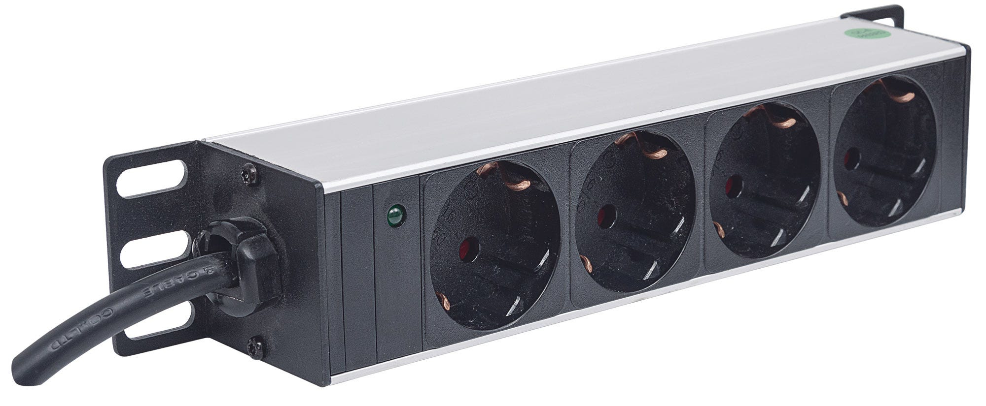 Intellinet 10" 1U Rackmount 4-Way Power Strip - German Type", With Power Indicator, No Surge Protection, 1.8m Power Cord - Steckdosenleiste (Rack - einbaufähig)