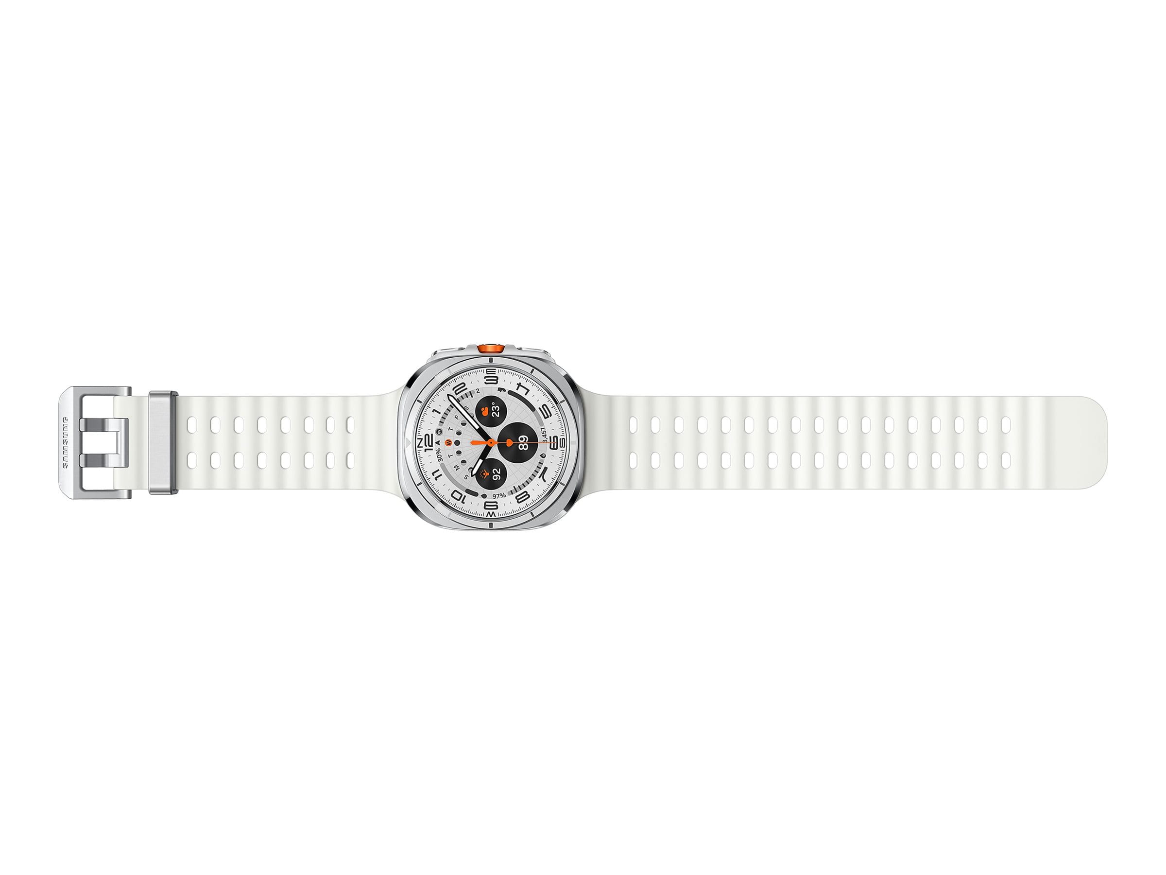 Samsung Galaxy Watch Ultra - 47 mm - Titanweiß - intelligente Uhr mit Marineband - Gummi - weiß - Bandgröße: S/M/L - Anzeige 3.73 cm (1.5")