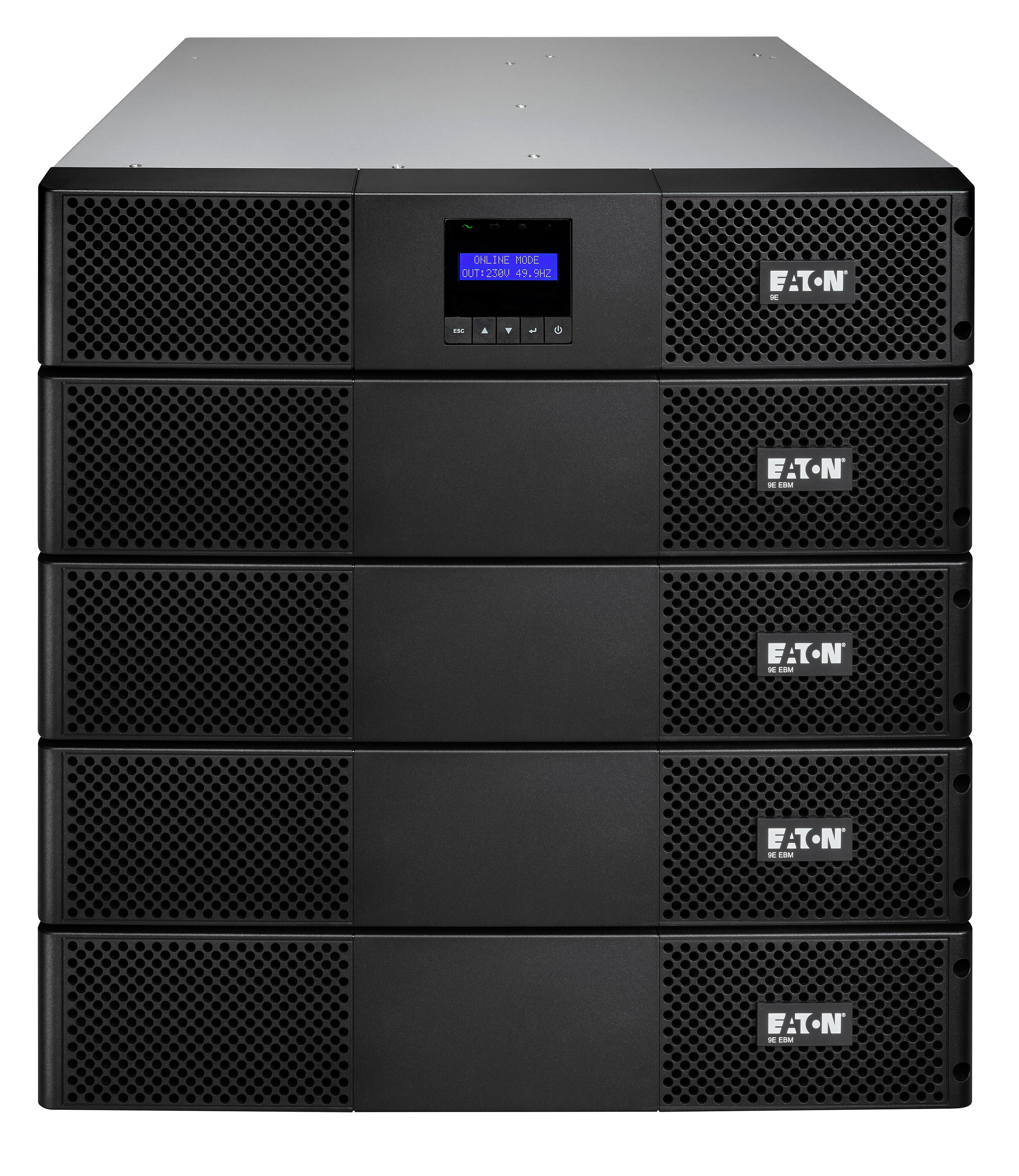 Eaton 9E - USV (in Rack montierbar/extern) - Wechselstrom 200/220/230/240 V - 2700 Watt - 3000 VA - 1-phasig - 6 x Batterie - Bleisäure - 9 Ah - RS-232, USB - Ausgangsanschlüsse: 7 - 2U - 48.3 cm (19")