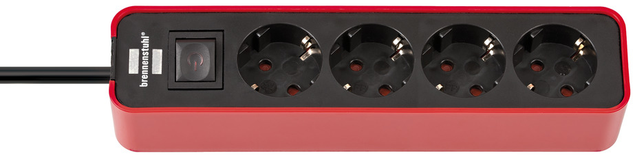 Brennenstuhl 1153240070, 1,5 m, Drinnen, IP20, Schwarz, Rot, 4 AC-Ausgänge, 270 mm