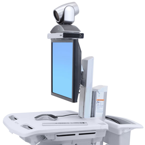 Ergotron Wagen (nur Laden) - offene Architektur - für LCD-Display / PC-Ausrüstung - medizinisch - Kunststoff, Aluminium, verzinker Stahl - Grau, weiß, Polished Aluminum - Bildschirmgröße: bis zu 61 cm (bis zu 24 Zoll)