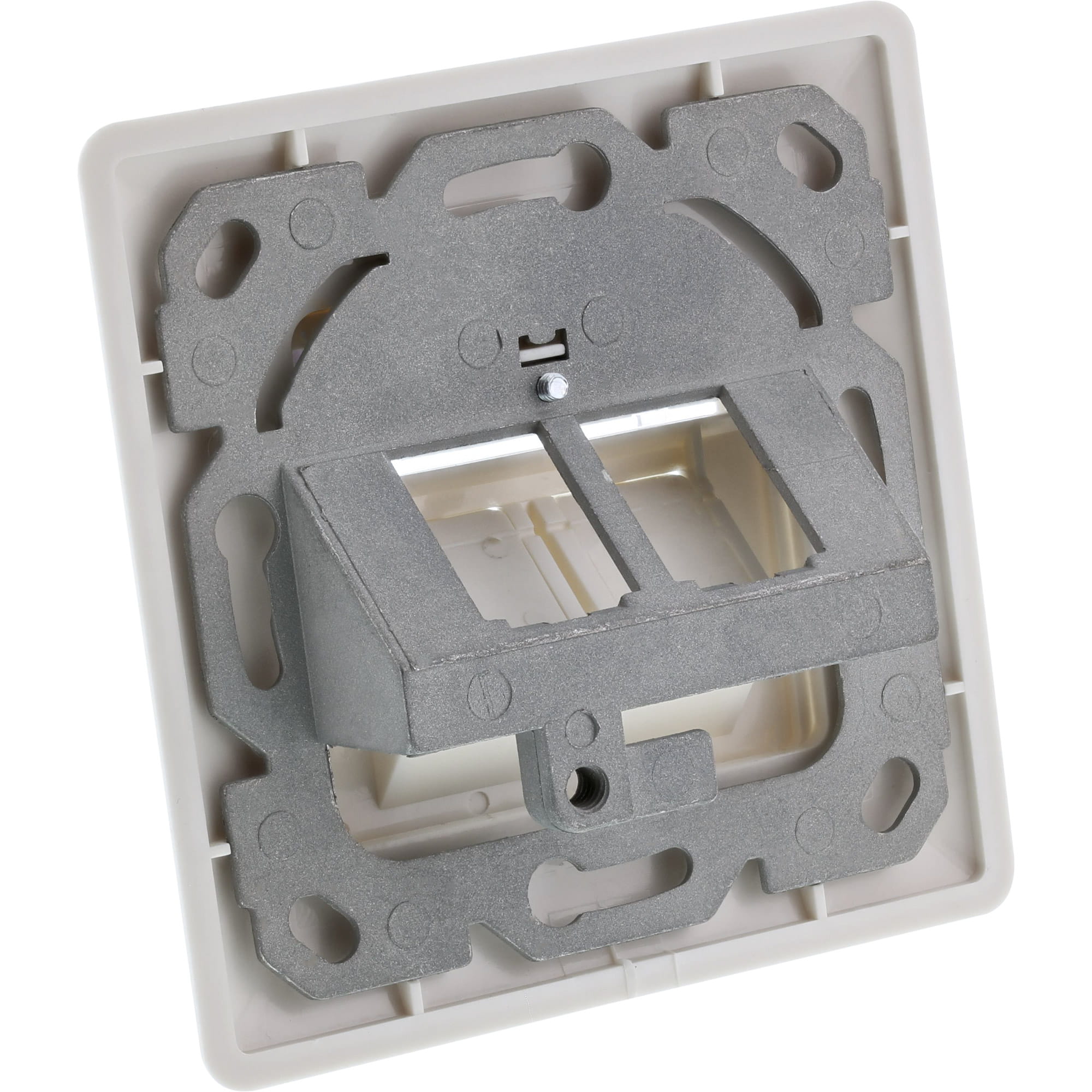 InLine Rahmenset für 2x RJ45 Bu/LSA Einsatz - Keystone SNAP-In - weiß RAL9010